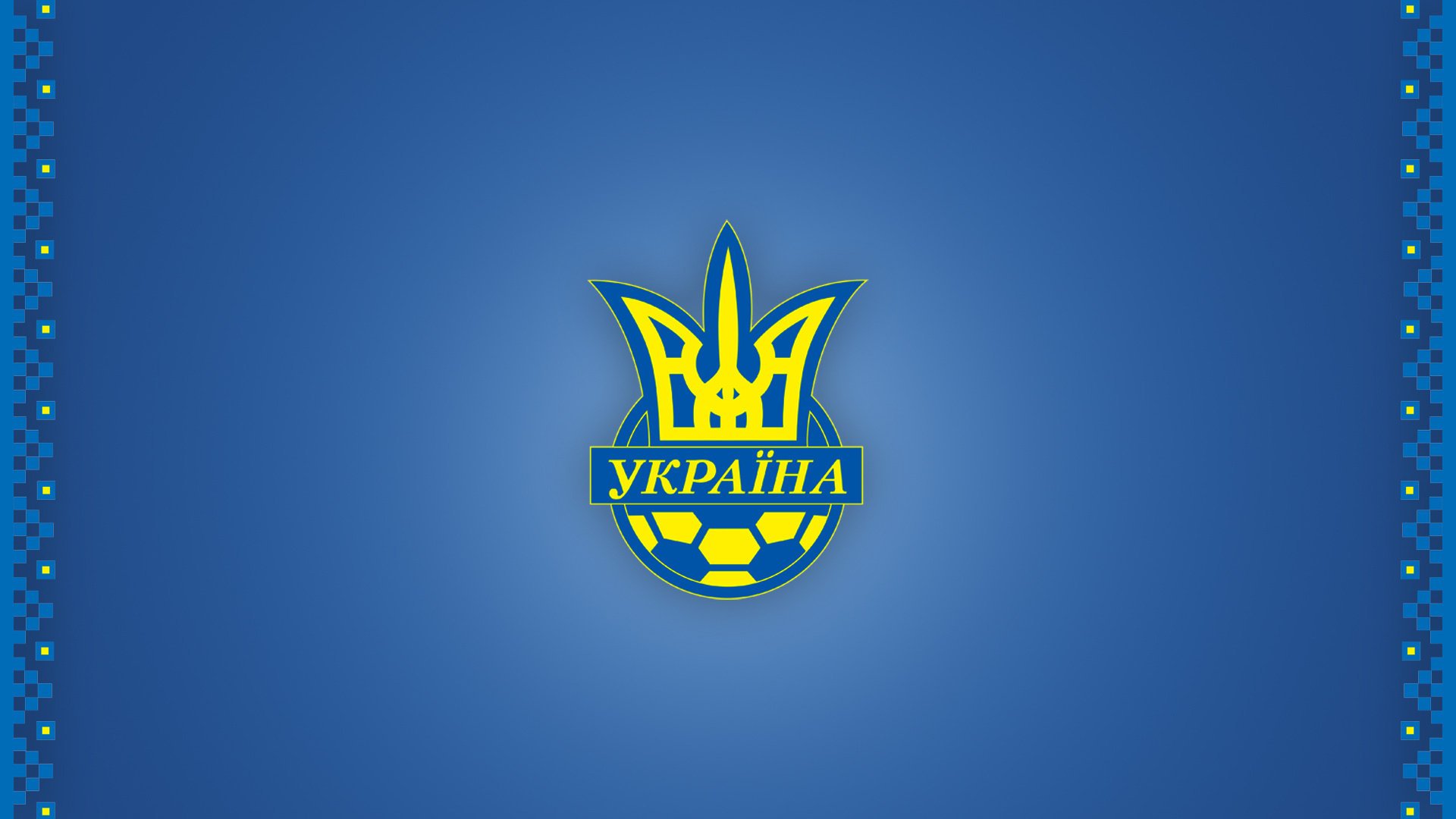 Эмблема украинского футбола на синем фоне