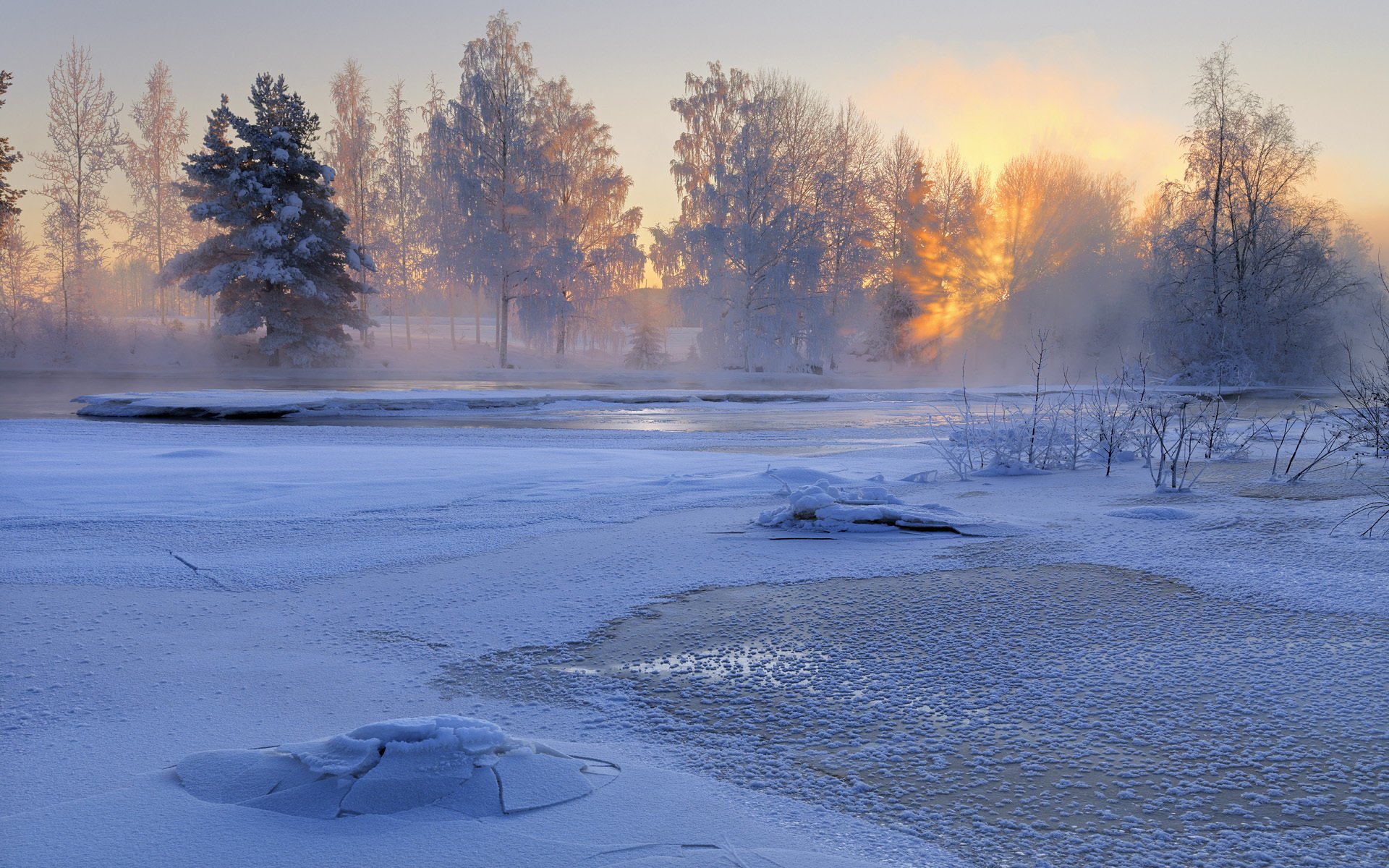 Красивый шведский зимний пейзаж