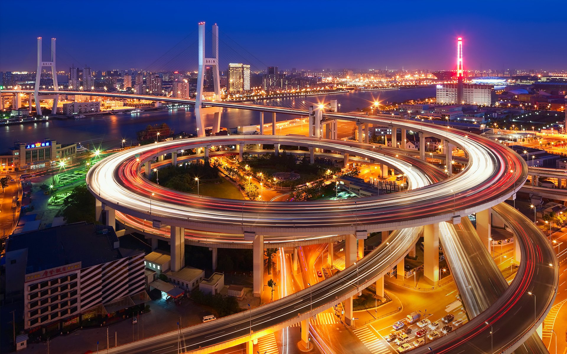 страны архитектура ночь дороги Пекин Китай загрузить