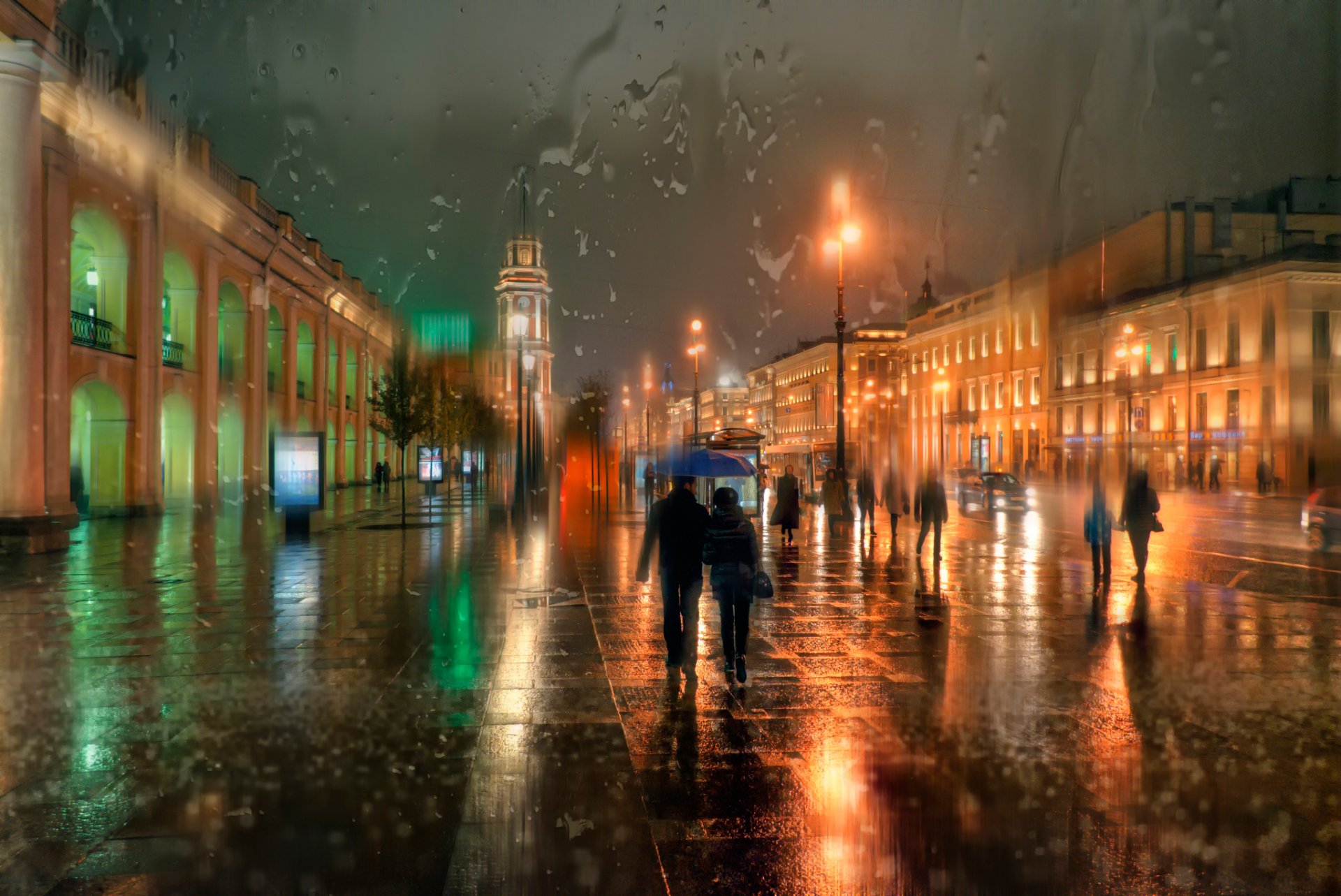 санкт-петербург невский проспект ноябрь осень дождь
