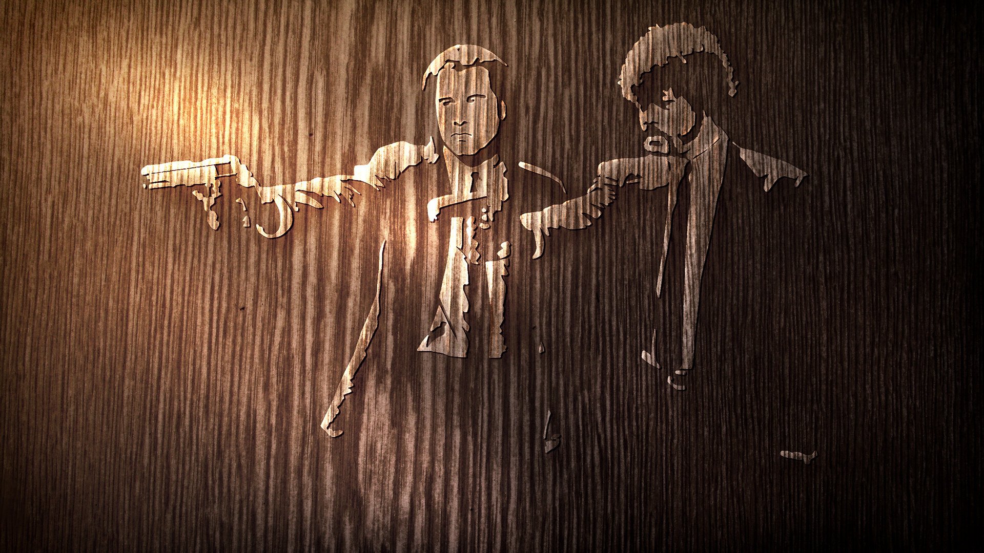 Рисунок на стене с актёрами из криминального чтива