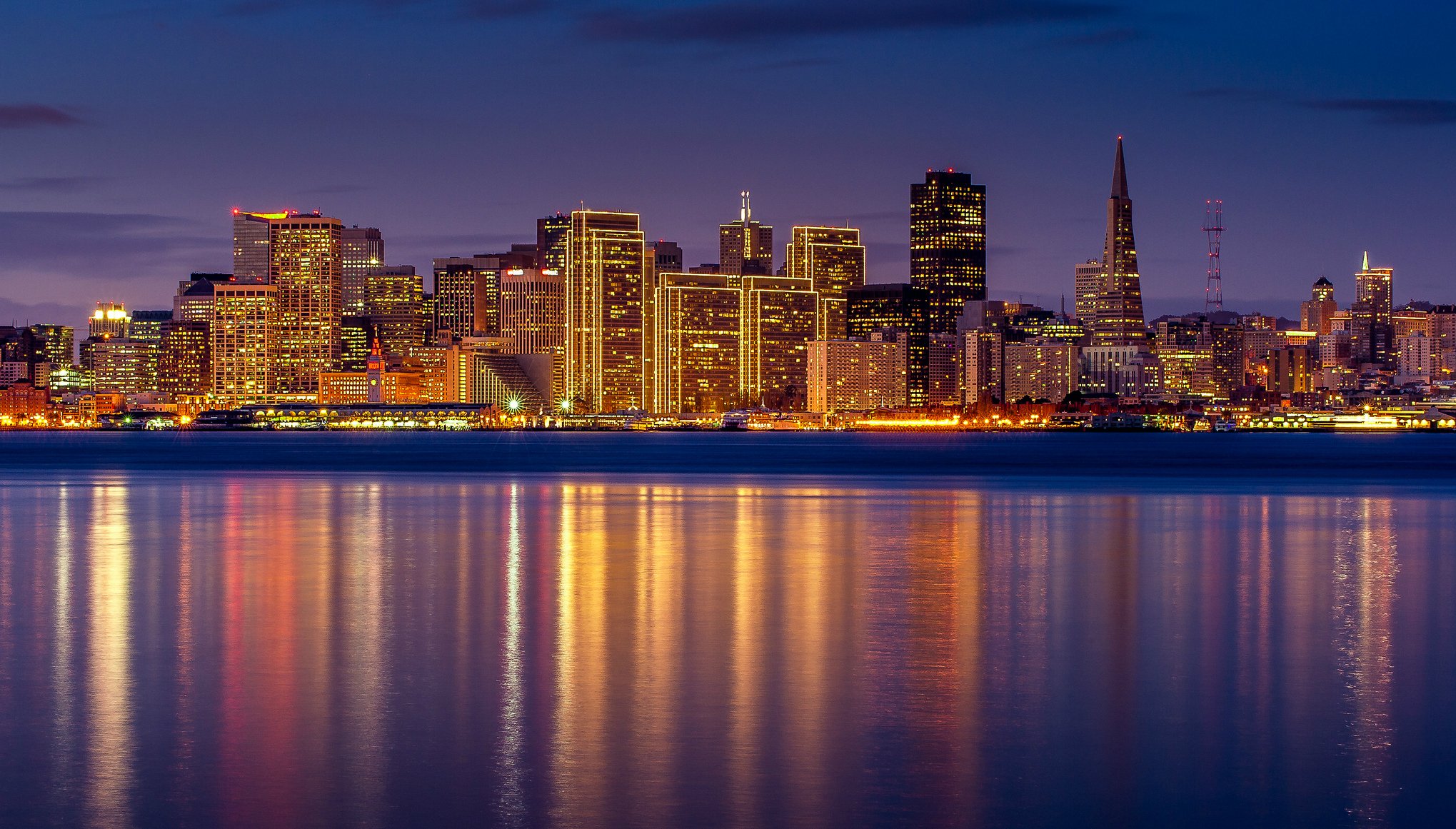 страны архитектура ночь салют Сан-Франциско США загрузить
