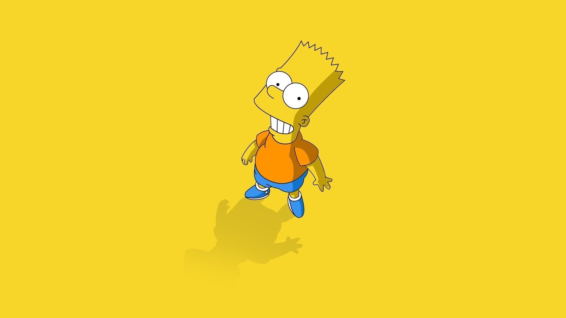 Барт Симпсон на желтом фоне