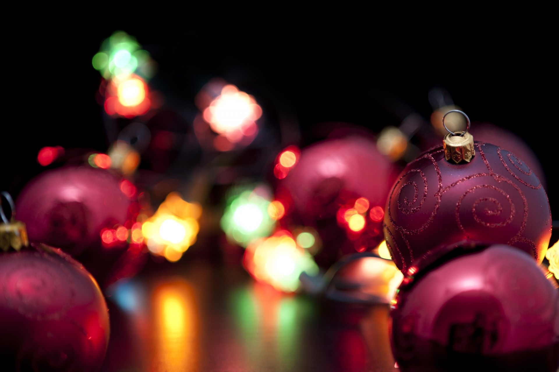 огни шары рождество новый год праздник фонарики