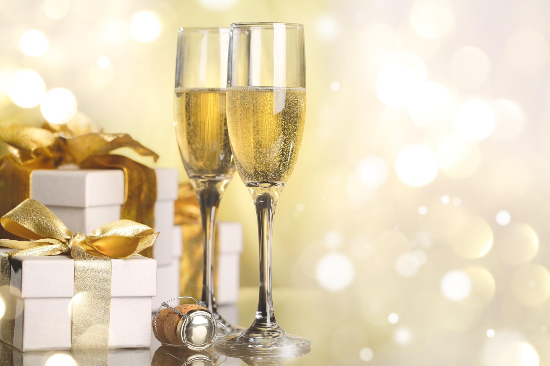 очки новый год боке праздник шампанское красавица джем коробочки