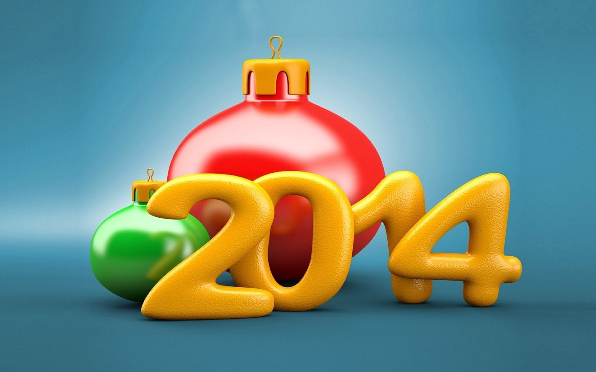 шары новый год праздник желтый цифры игрушки зелень красный