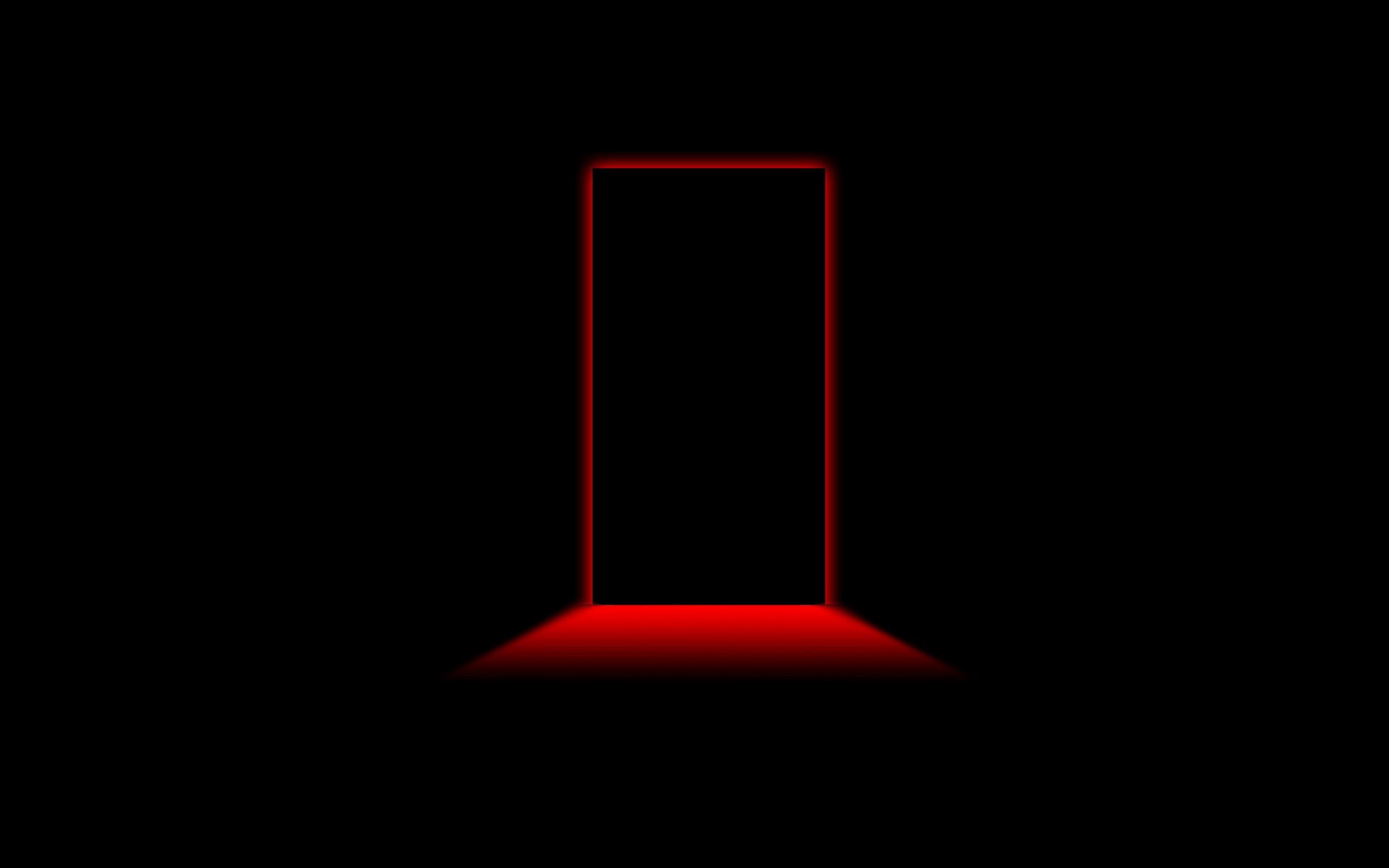 Чёрная дверь с красным светом