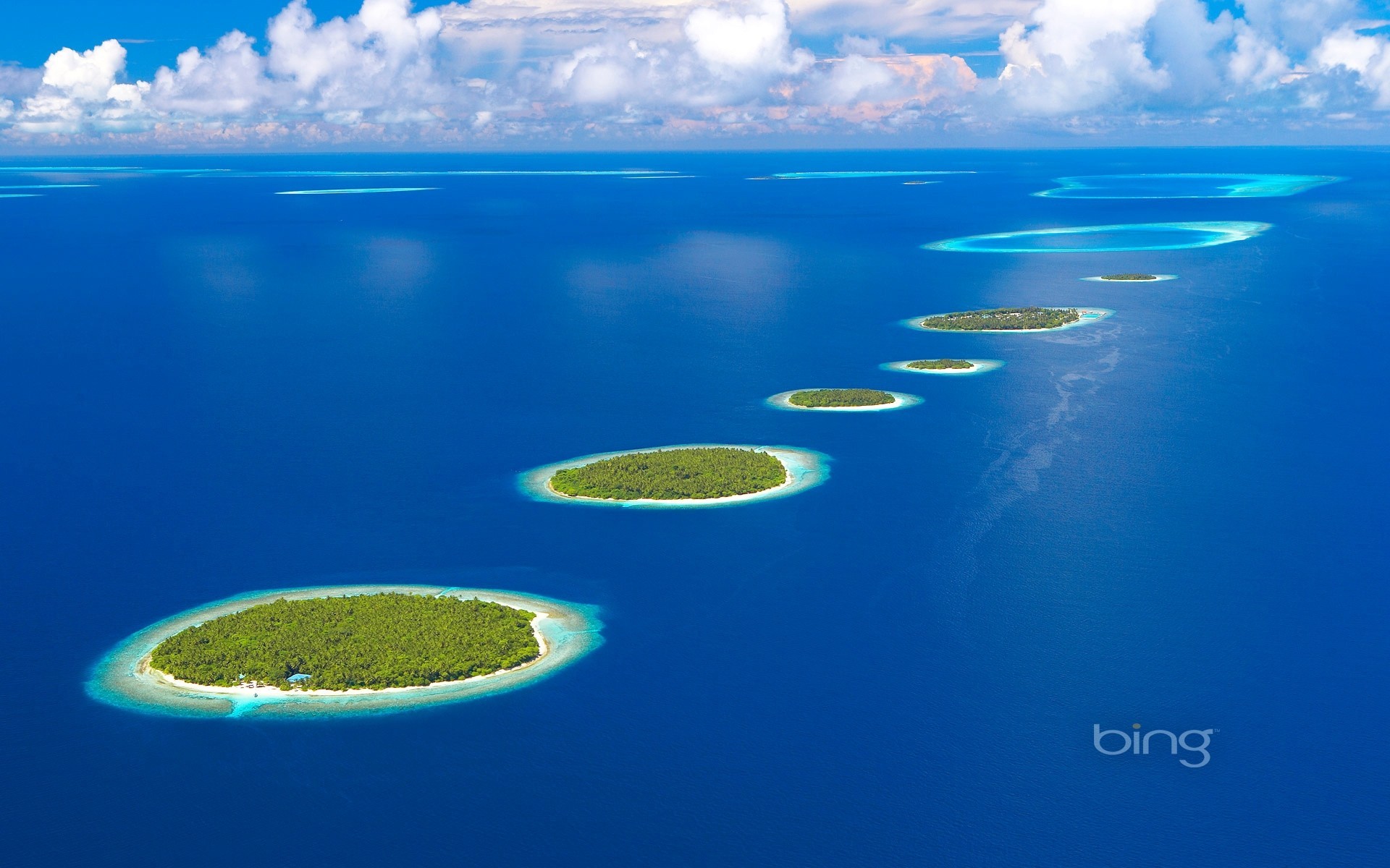рай облака острова океан природа фото небо мальдивы bing прекрасный тема