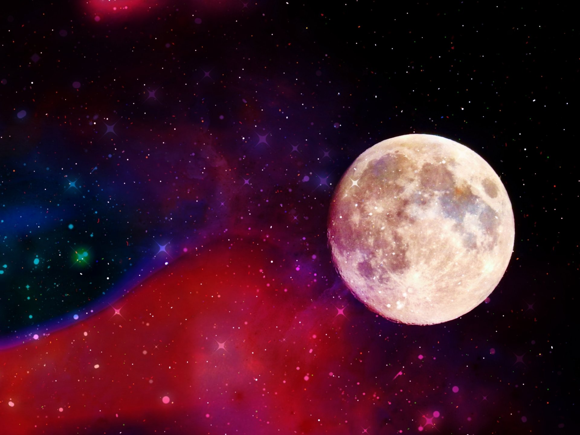 Космический фон с луной