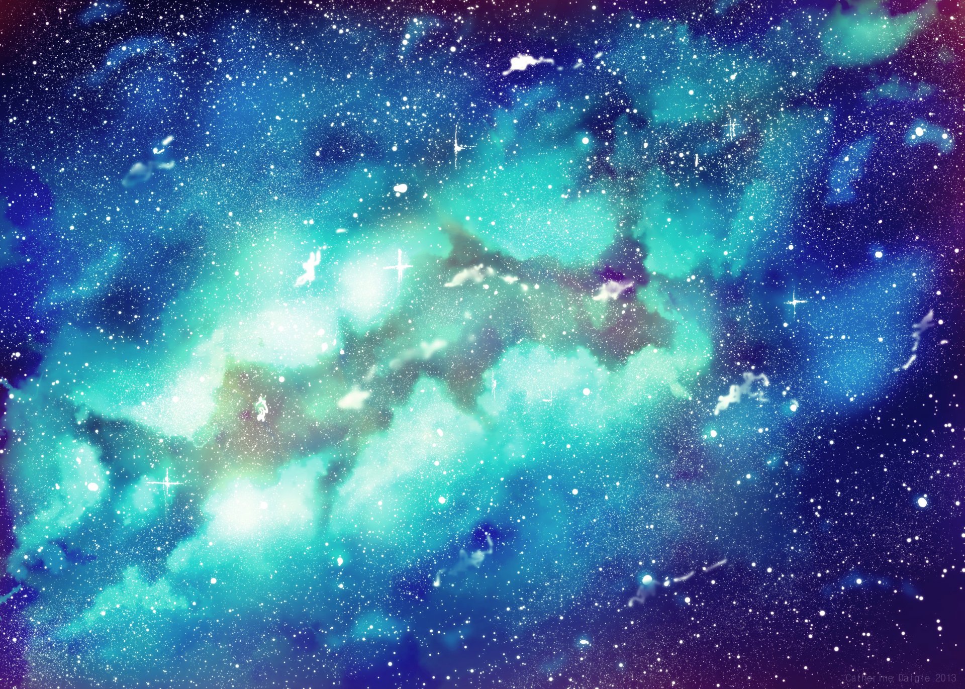 космос туманность пространство звезды