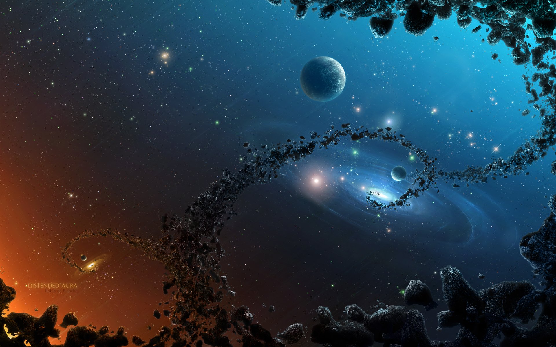 фантастика планеты галактики астероидов породы черная дыра