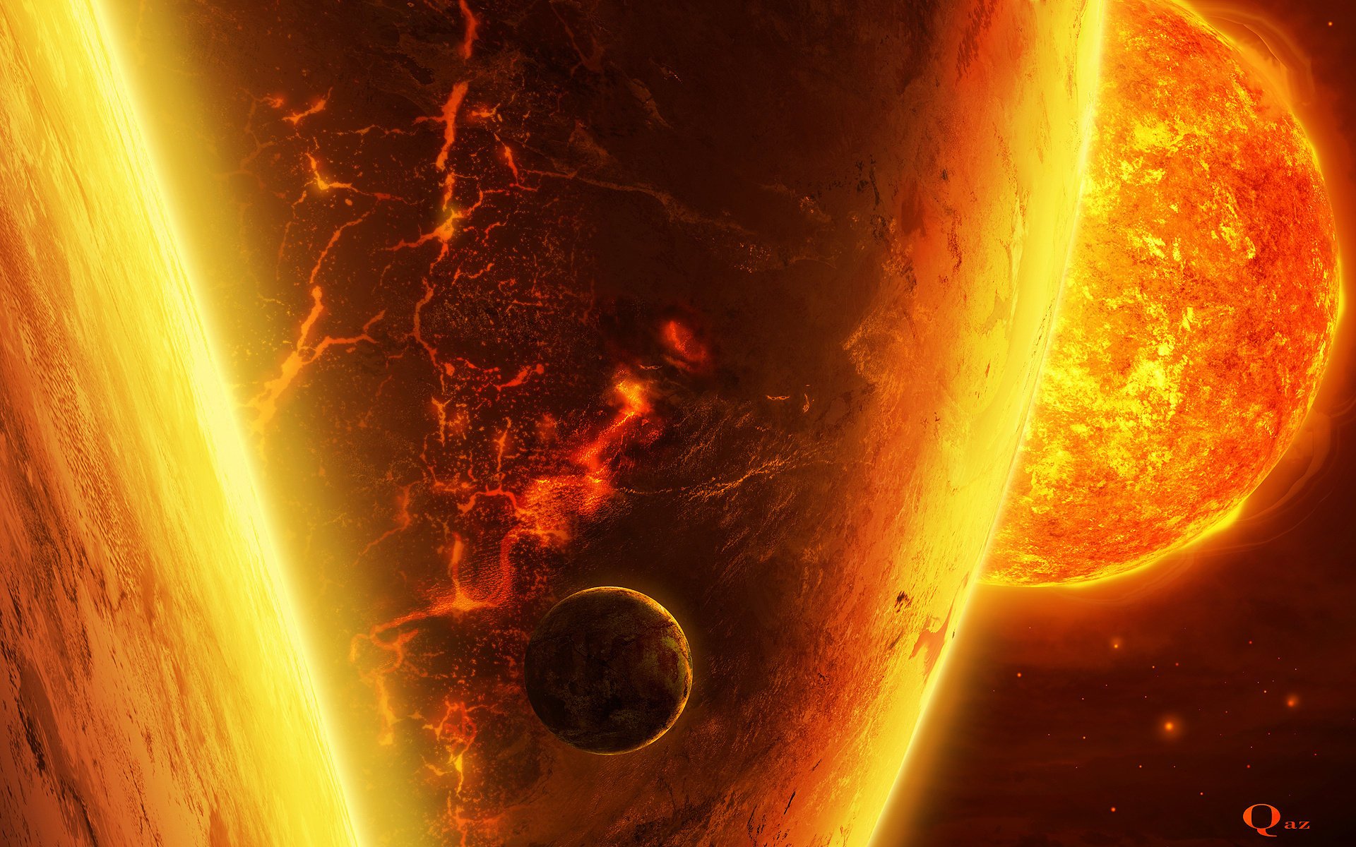 Космическое красное солнце фото