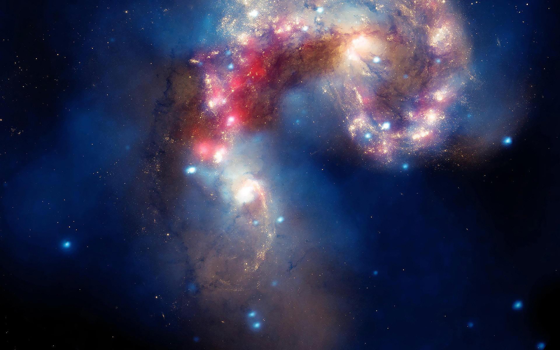 Космическая звездная туманность в галактике