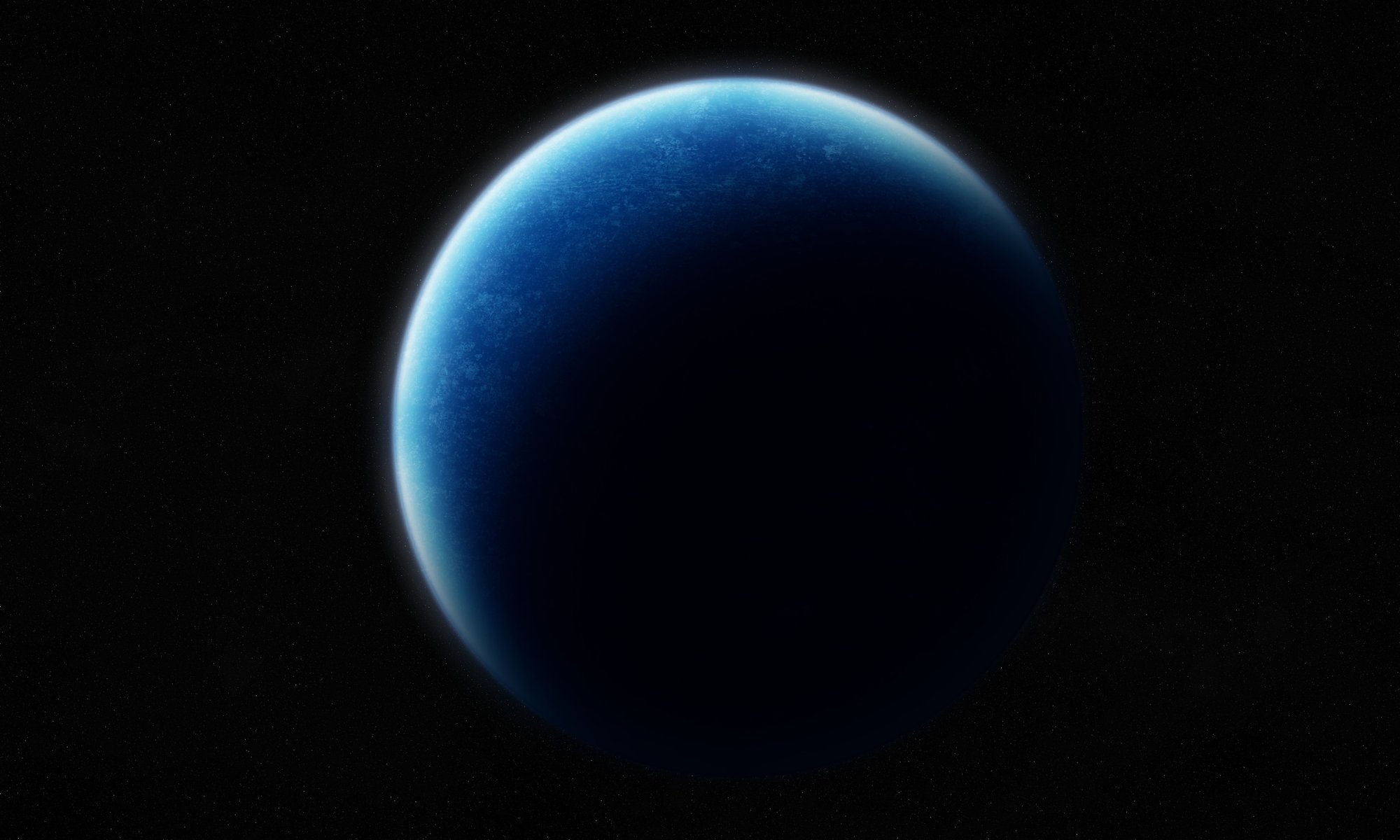 Тень окутывает синюю планету