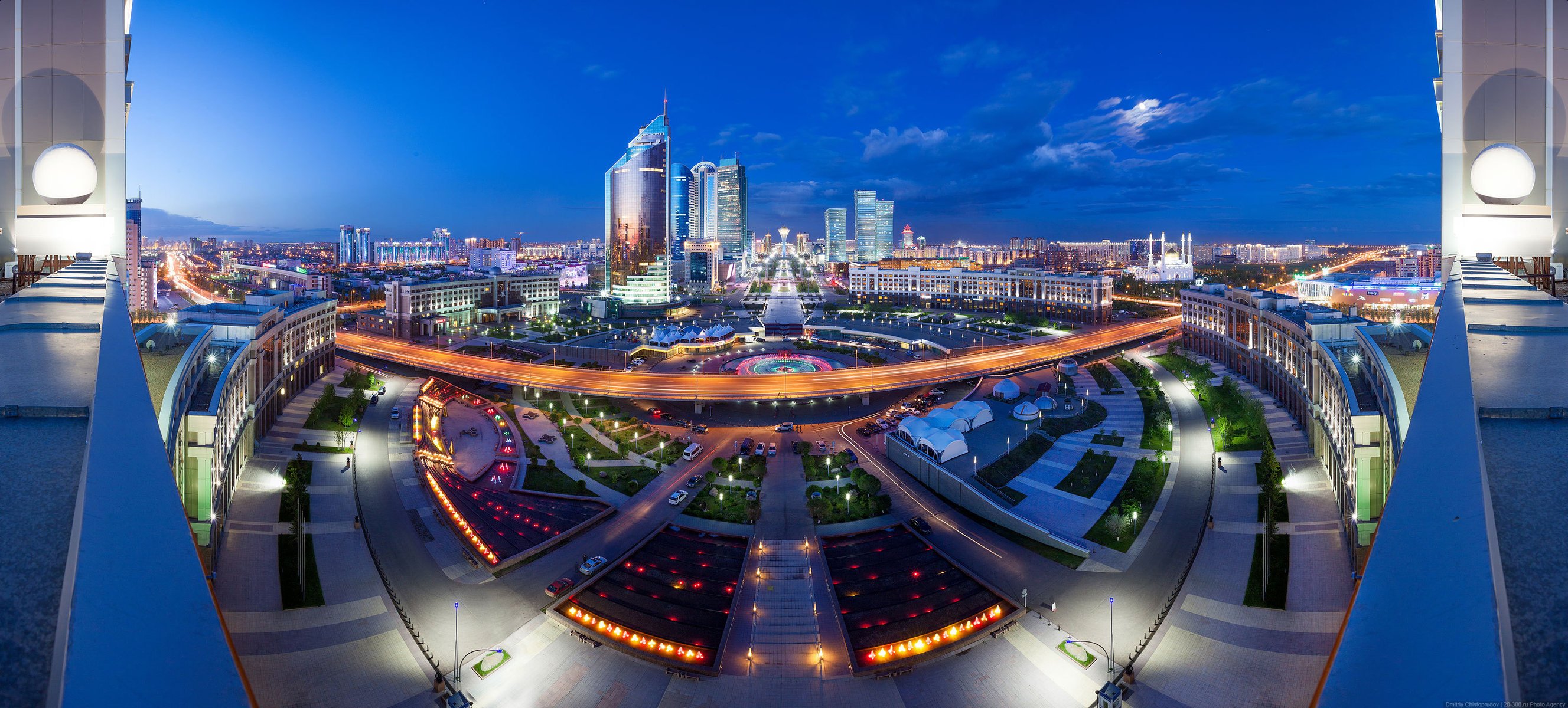 Панорама столицы казахстана вечером