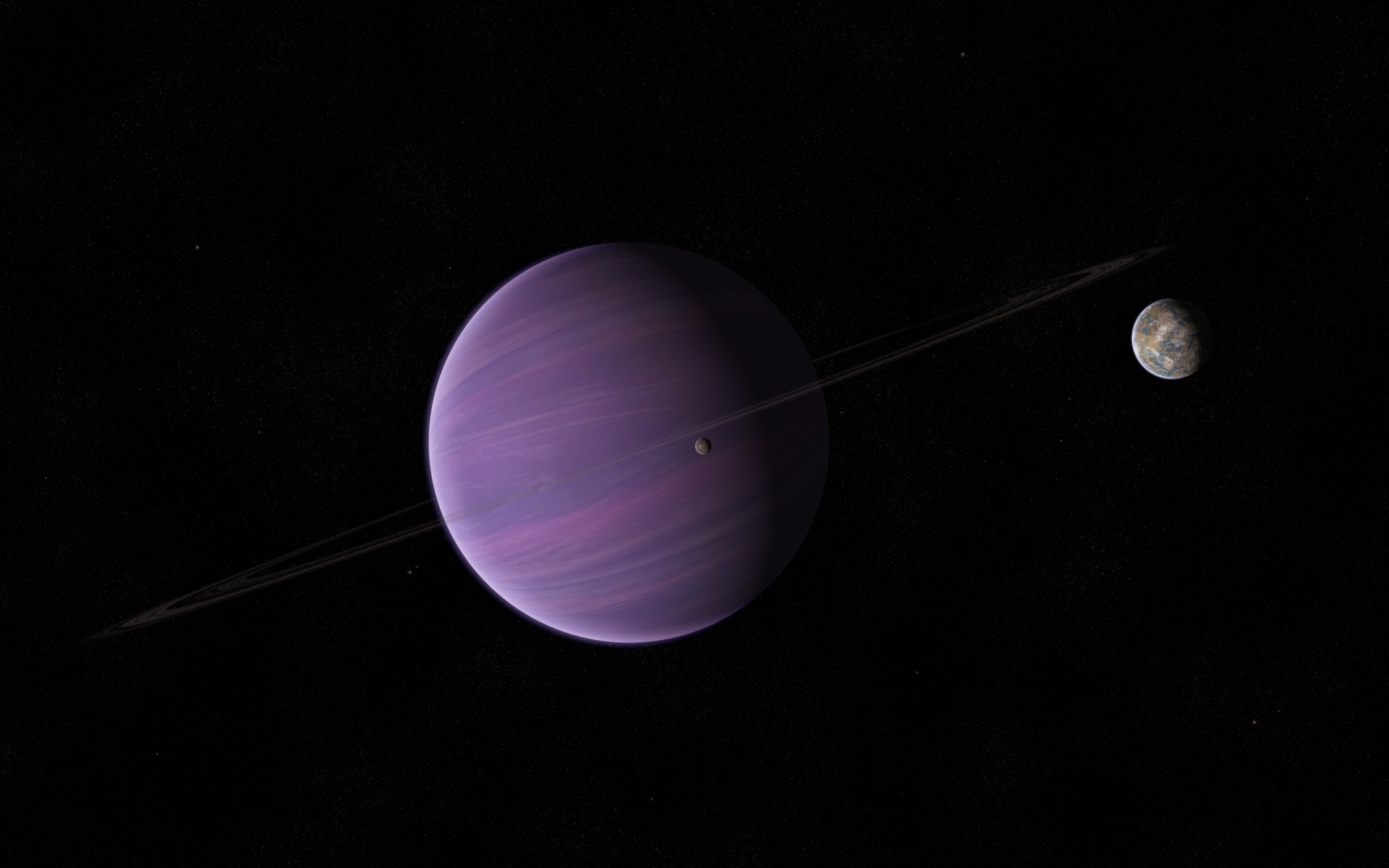 планета газовый гигант кольца спутники звезды