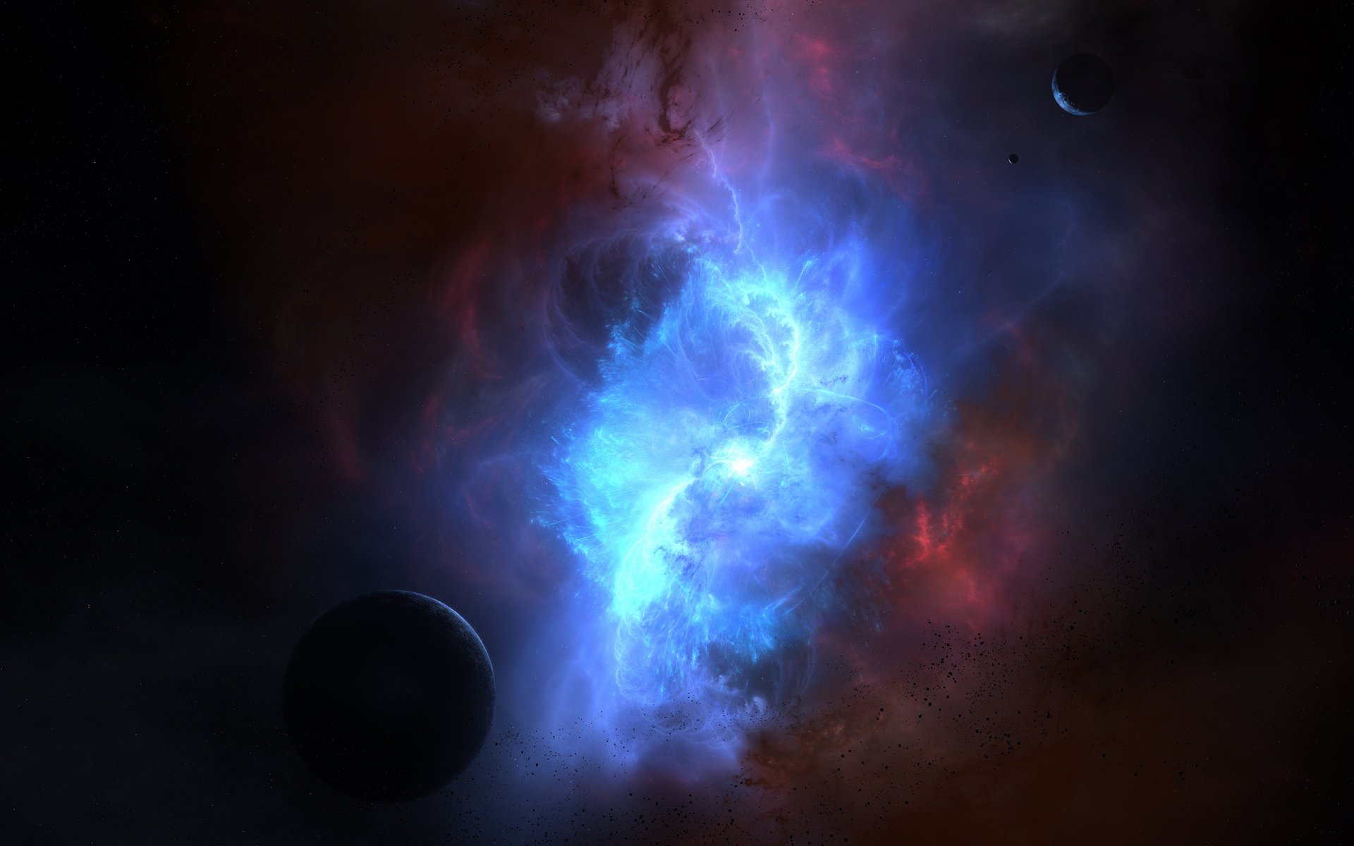 космос планеты туманность цвета астероиды свечение