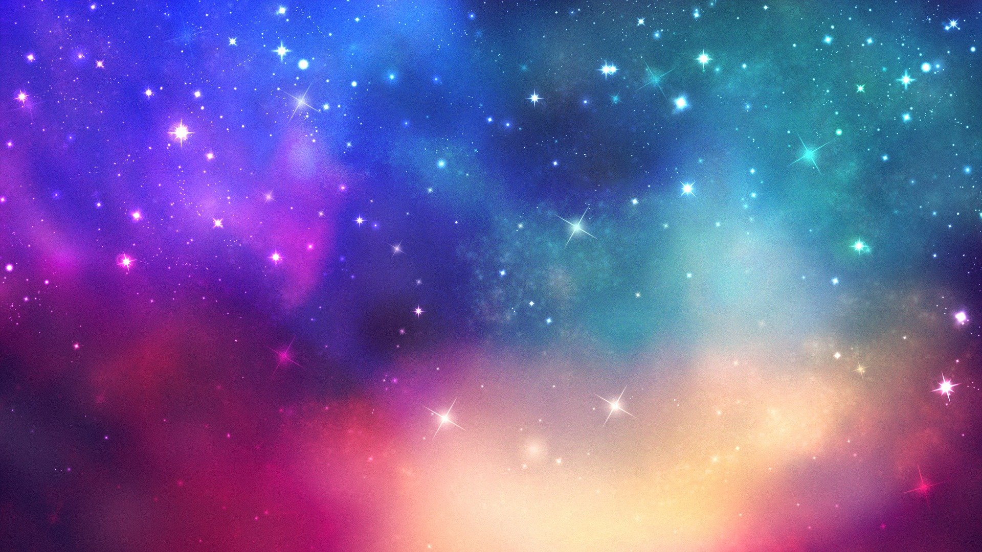 космос звезды краски свет пространство цвета 1920x1080