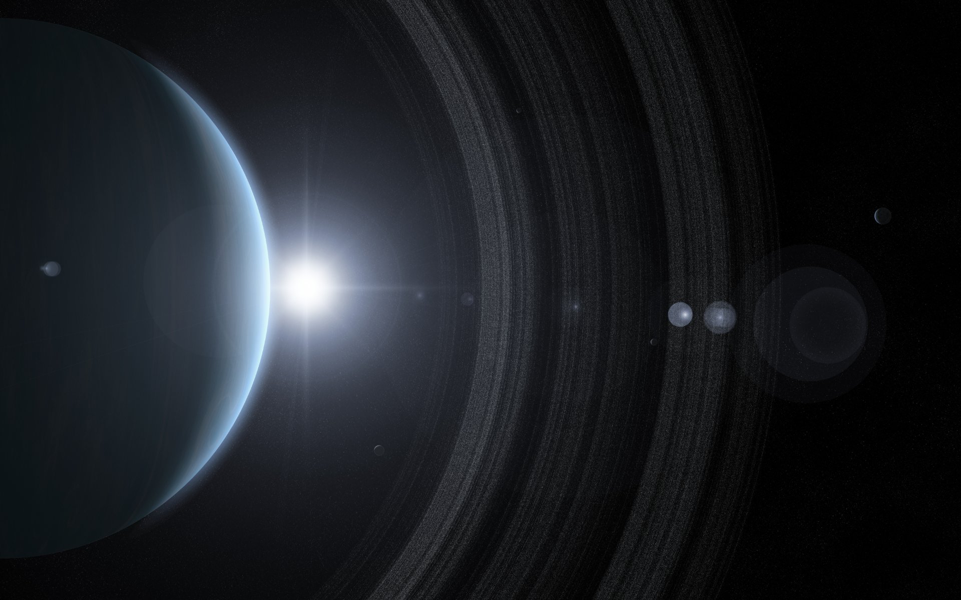 планета газовый гигант кольца звезды солнце
