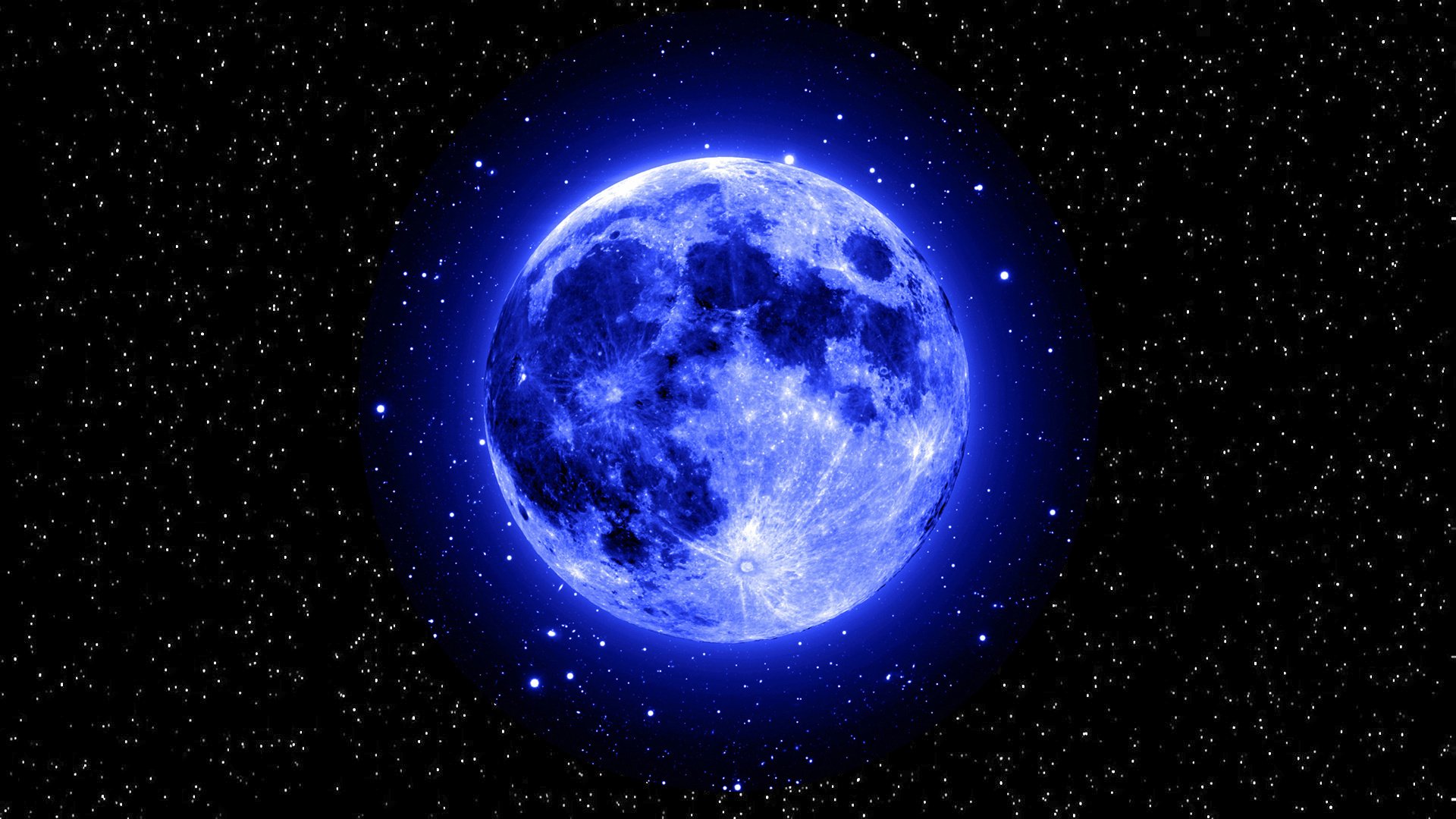 космос звезды голубая луна