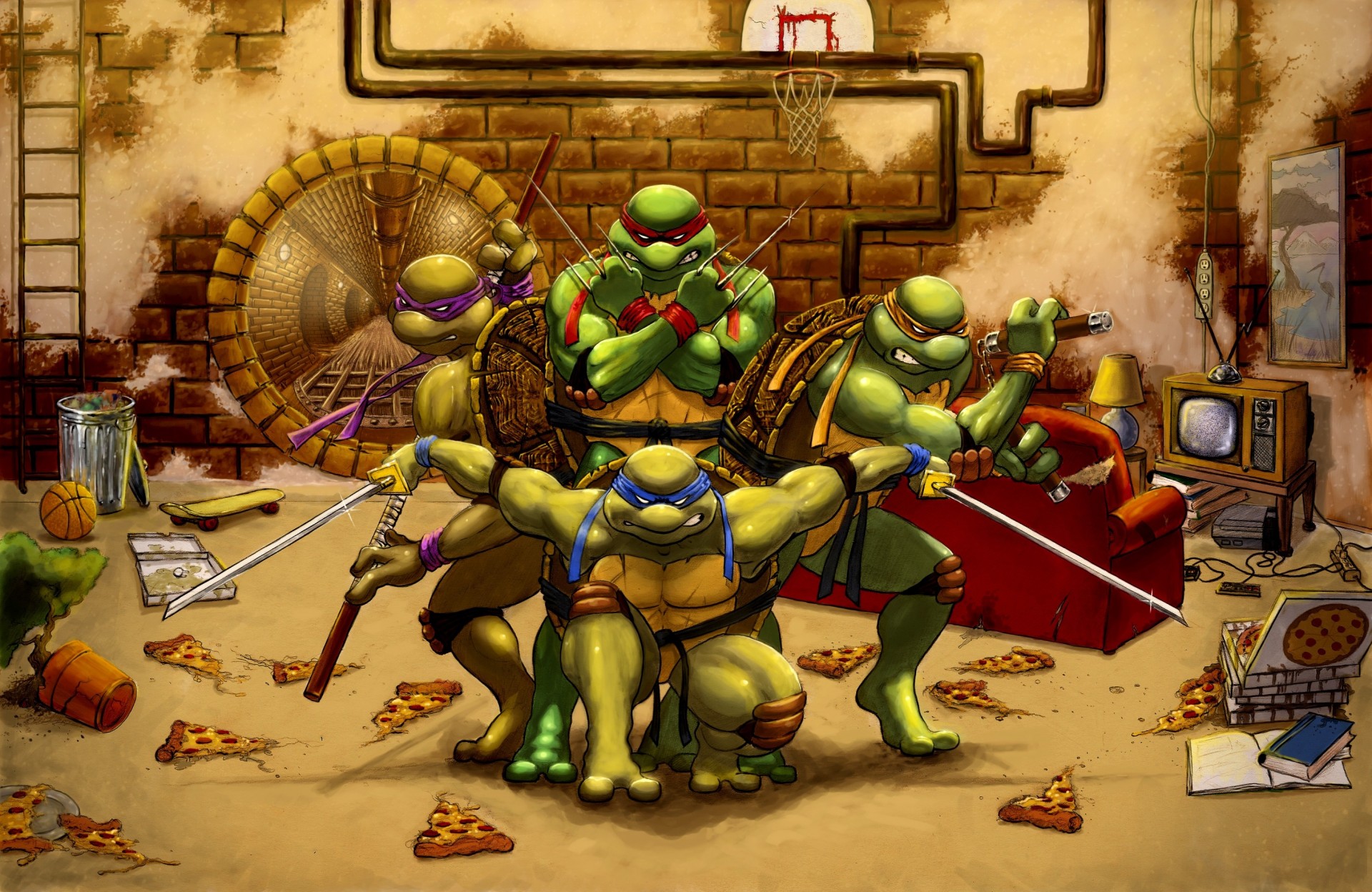 Teenage mutant ninja turtles - обои.