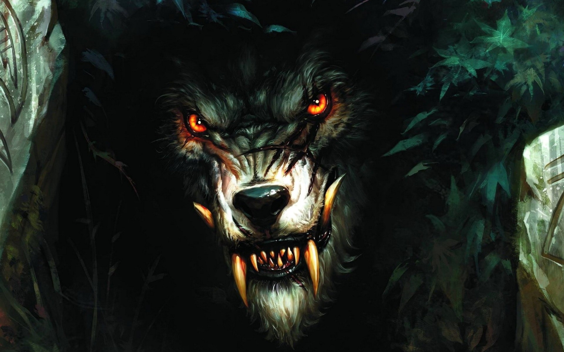 монстры волки красные глаза