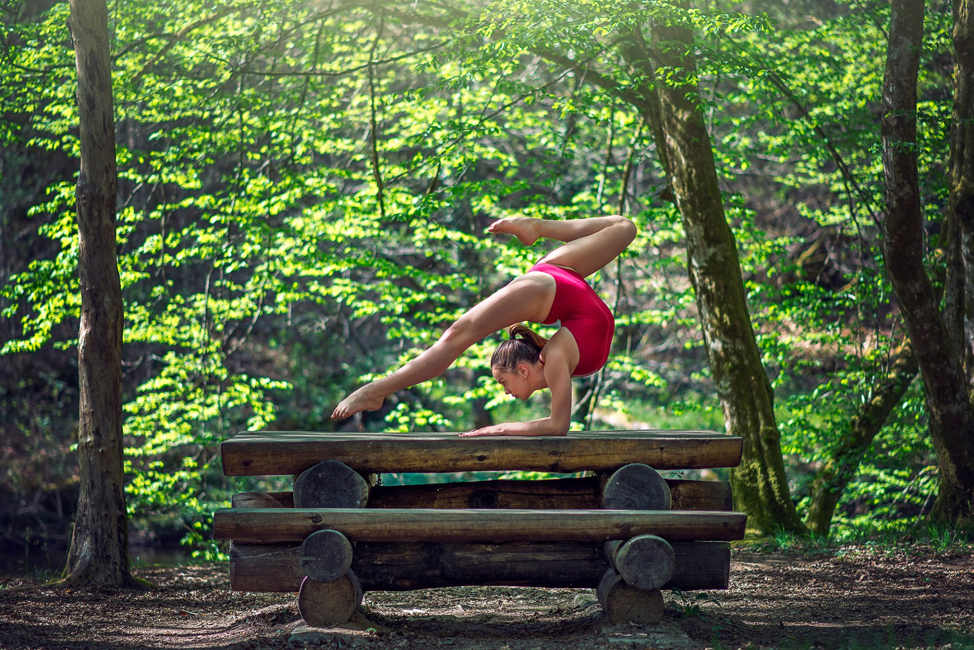 мари- лу лагранжа гимнастка грация бревно упражнение