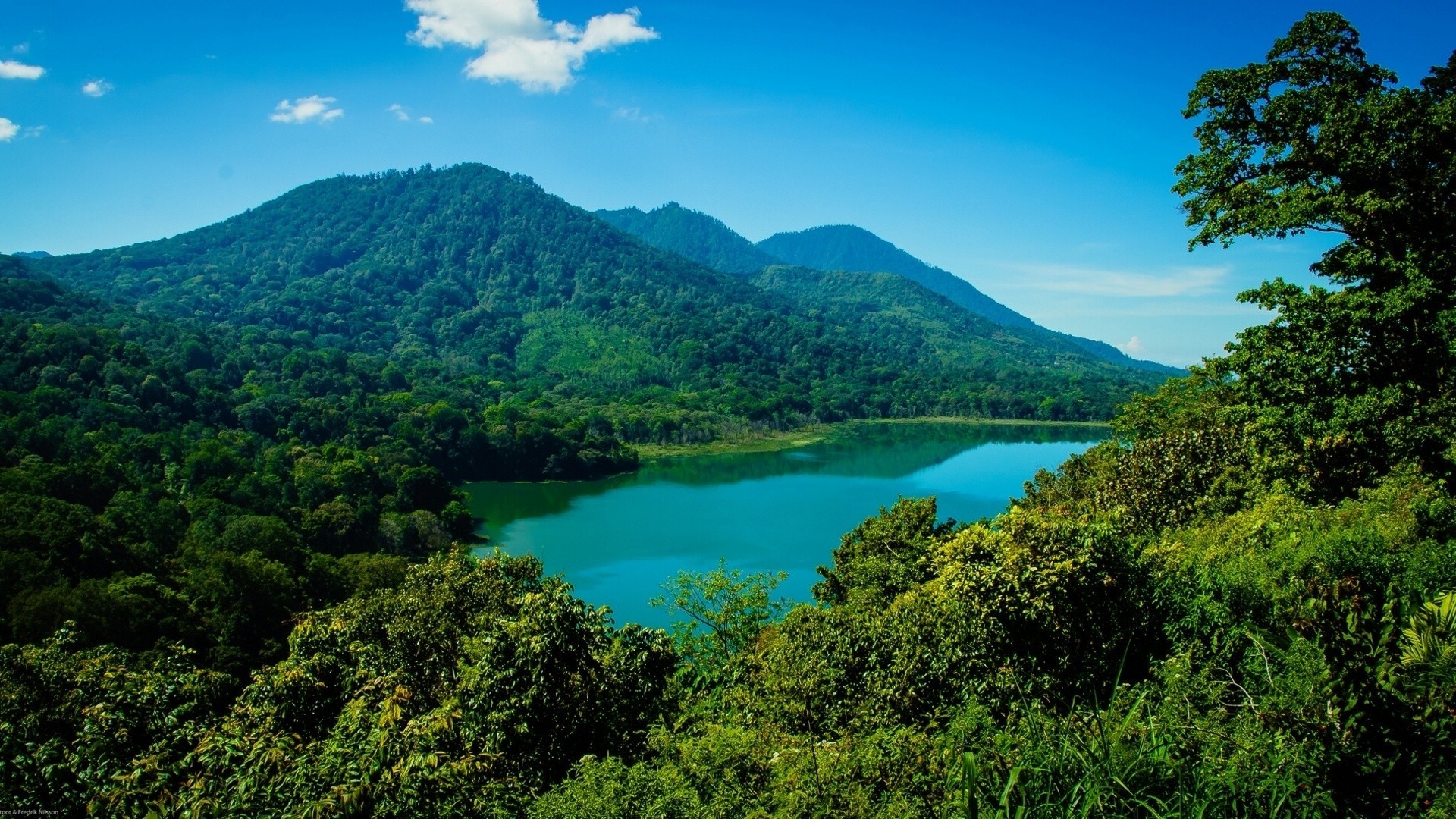 озеро индонезия лес бали горы