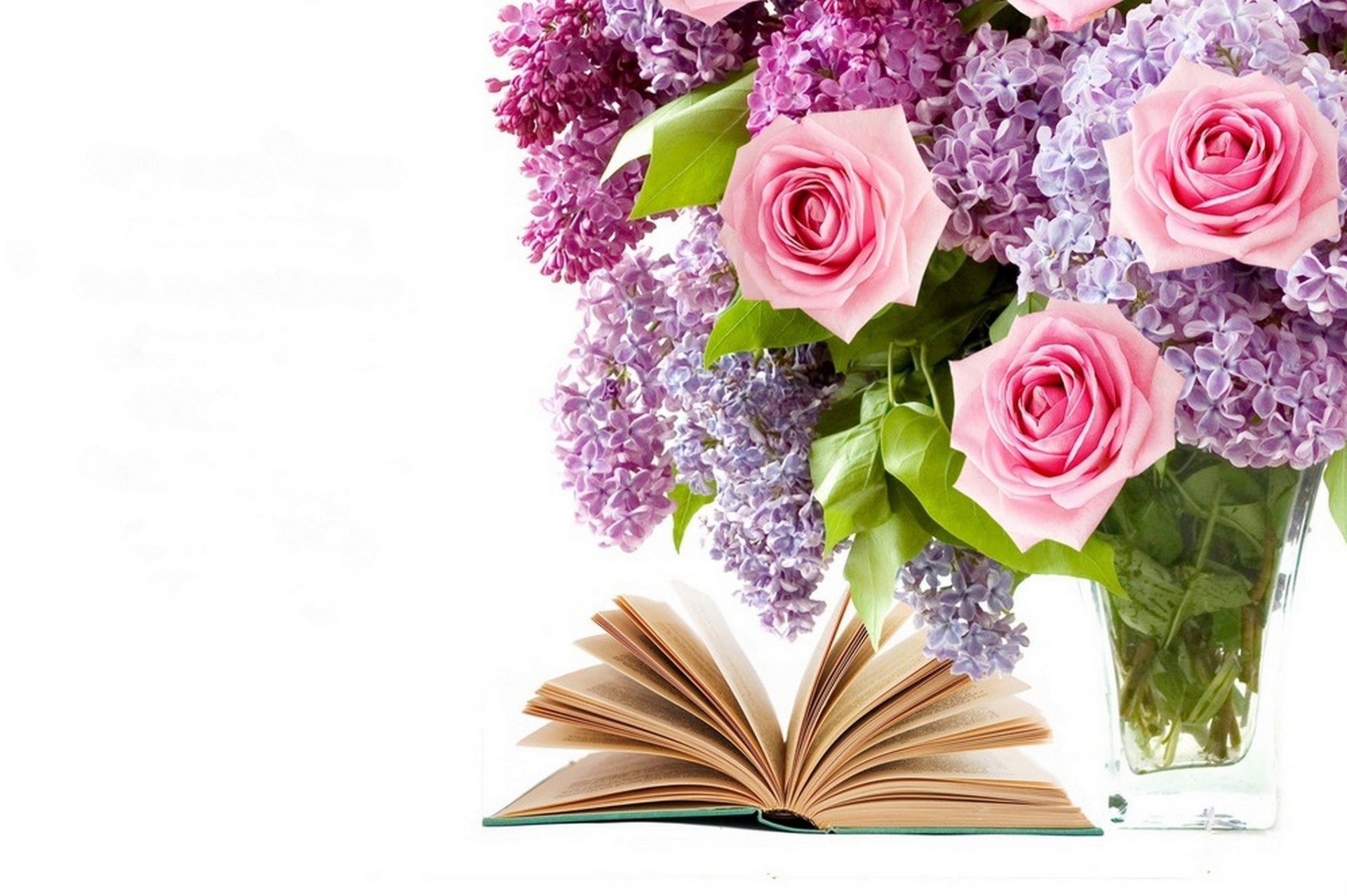 Открытка с днем учителя цветы на книге