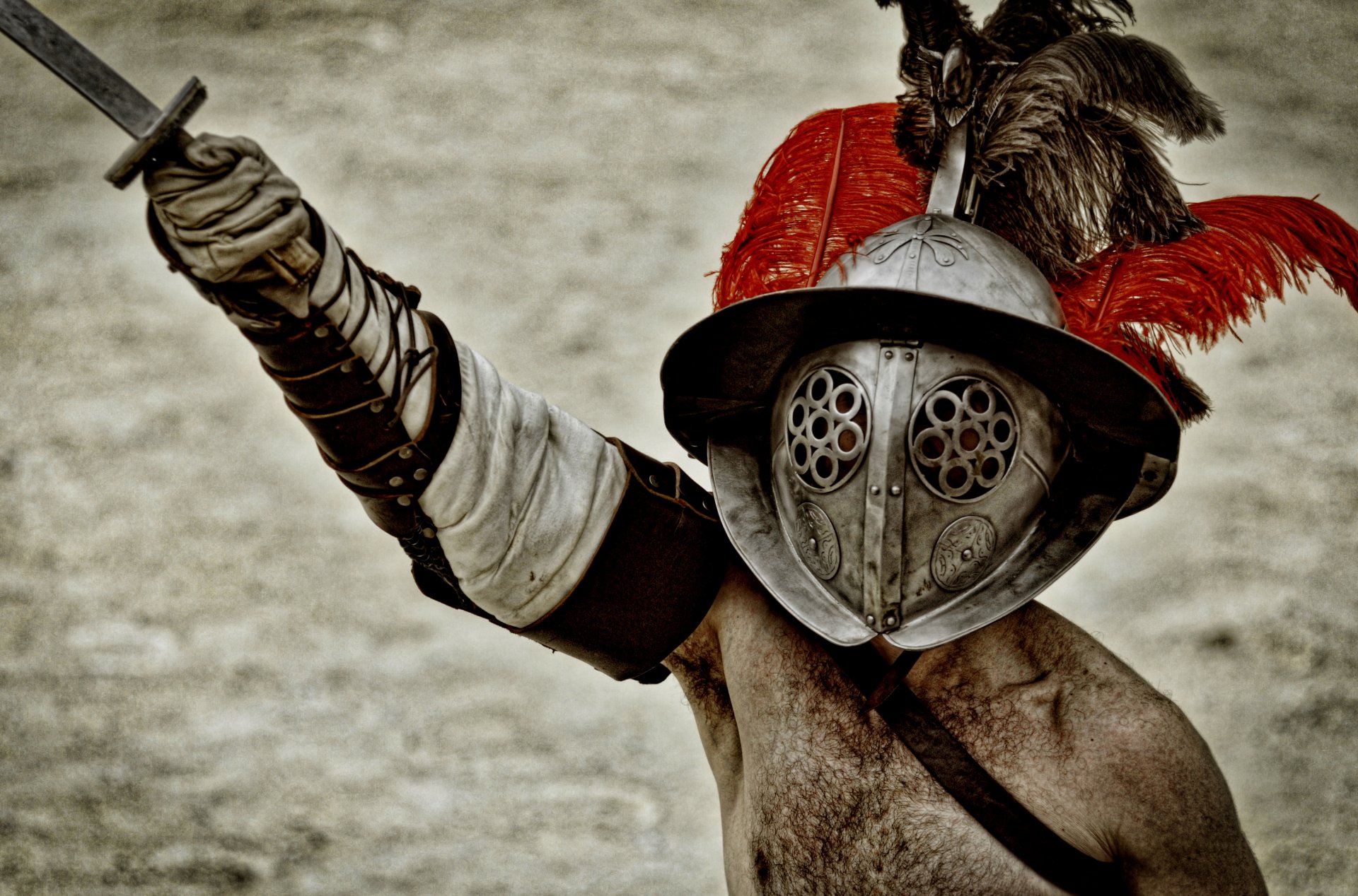 гладиатор доспехи шлем меч приветствие