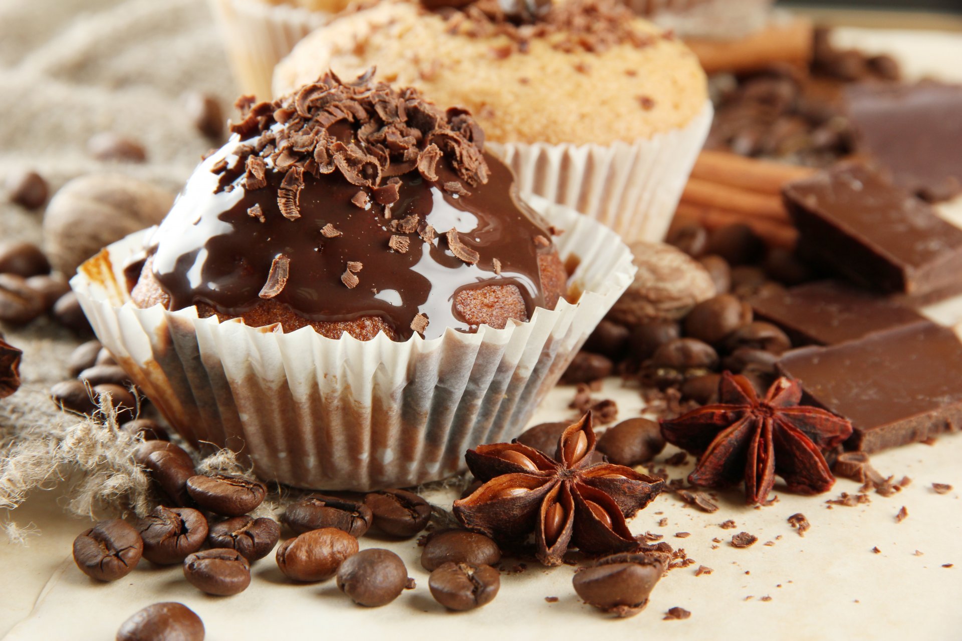 кексы шоколад выпечка кофе зерна пряности анис сладкое еда десерт