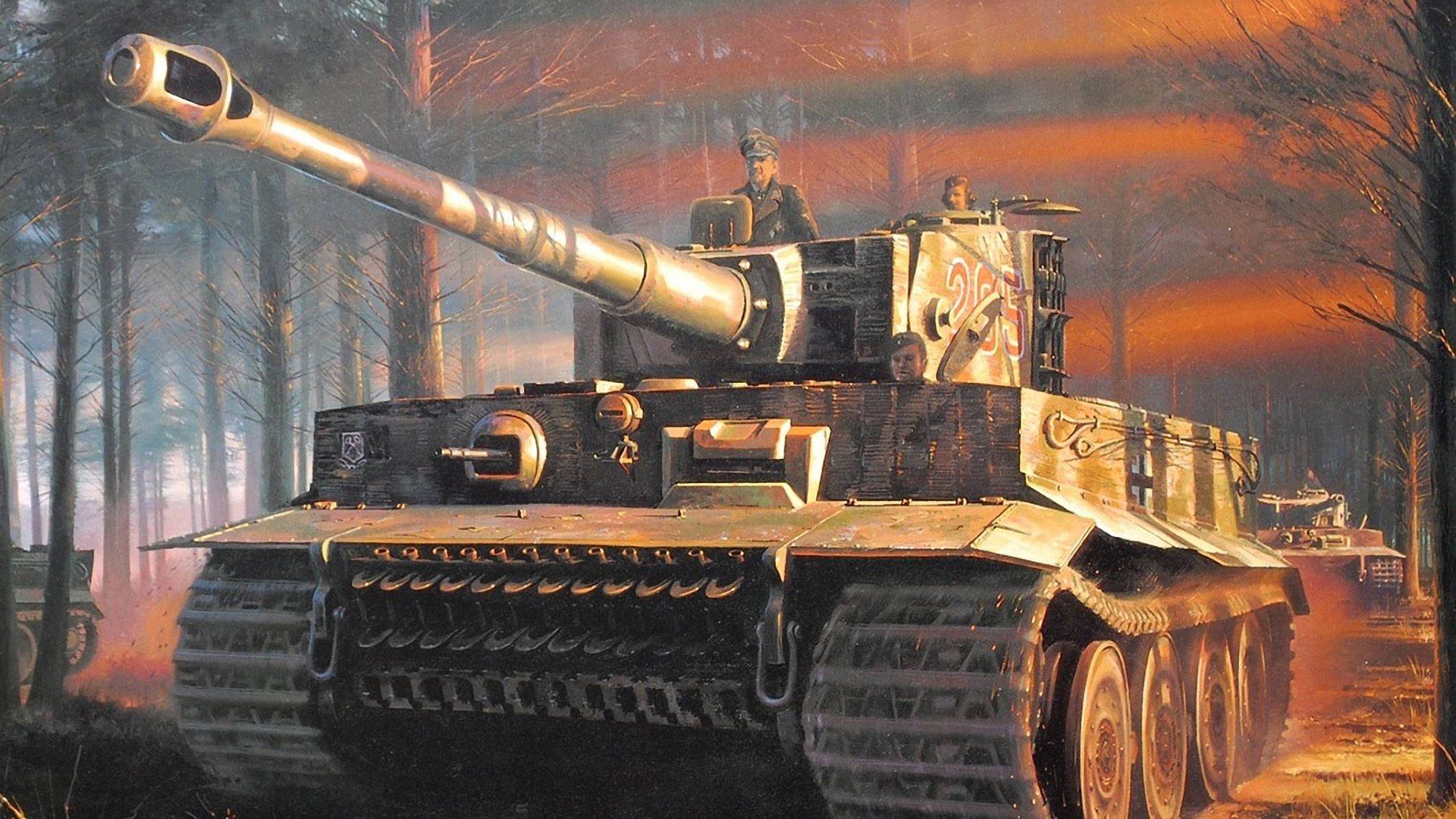 Обои с тегом:тигр, танк, рисунок, война.