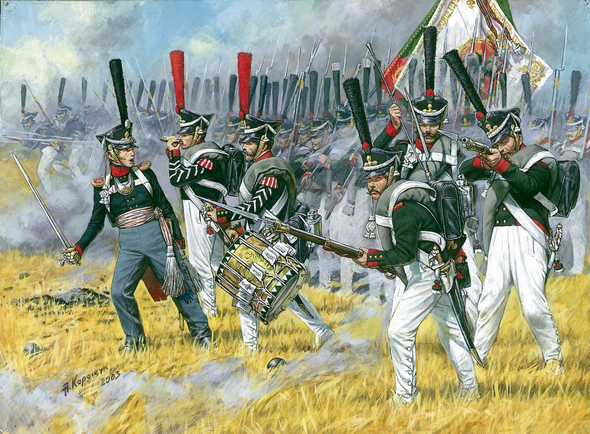 русская тяжёлая пехота гренадеры 1812 - 1814гг. линейная тяжёлая пехота недаром считалась лучшей неудержимой в штыковом ударе.
