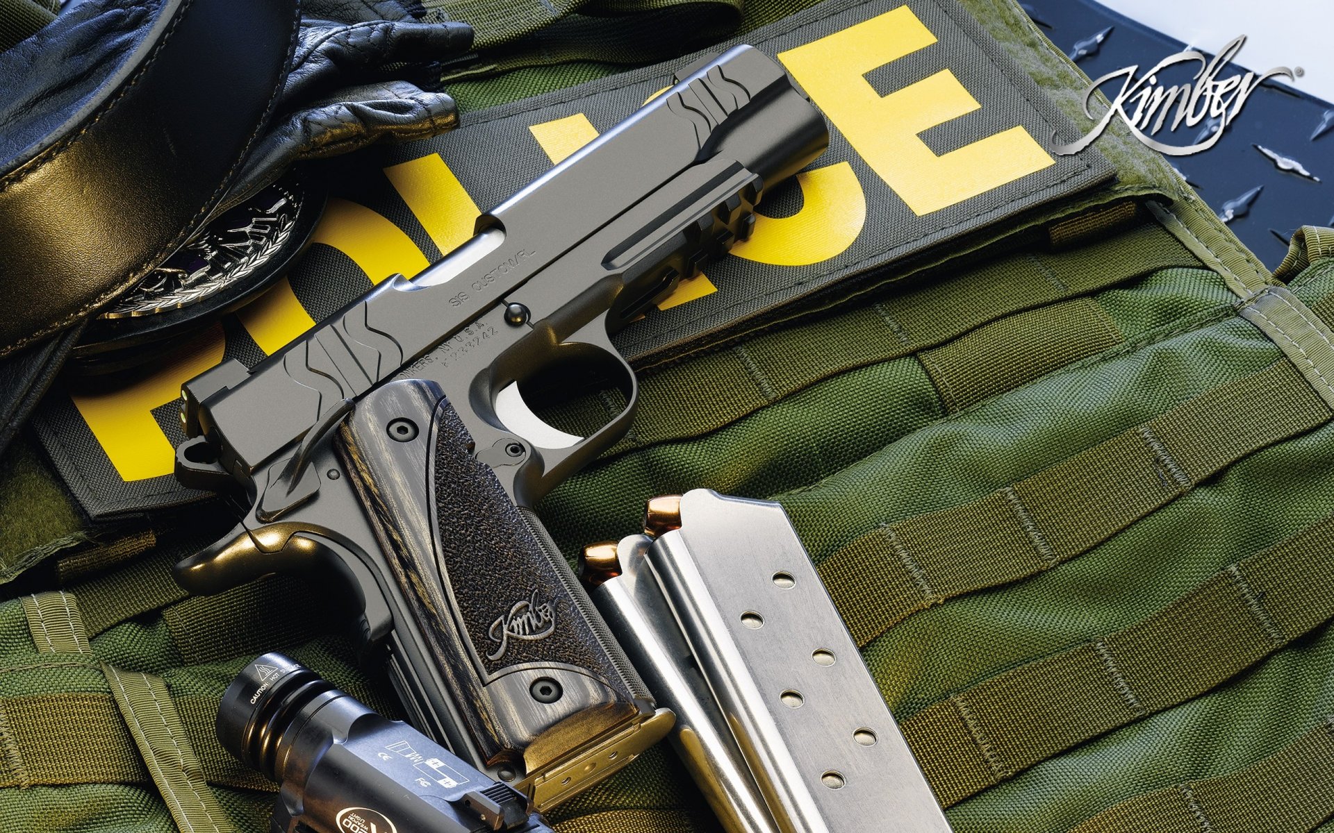 кимбер оружие пистолет магазины фонарик полиция