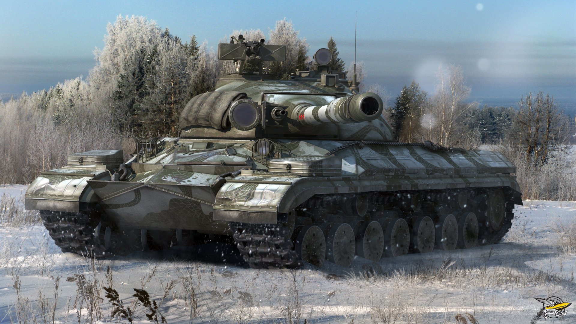 мир танков советский танк т-10м ссср снег зима лес деревья
