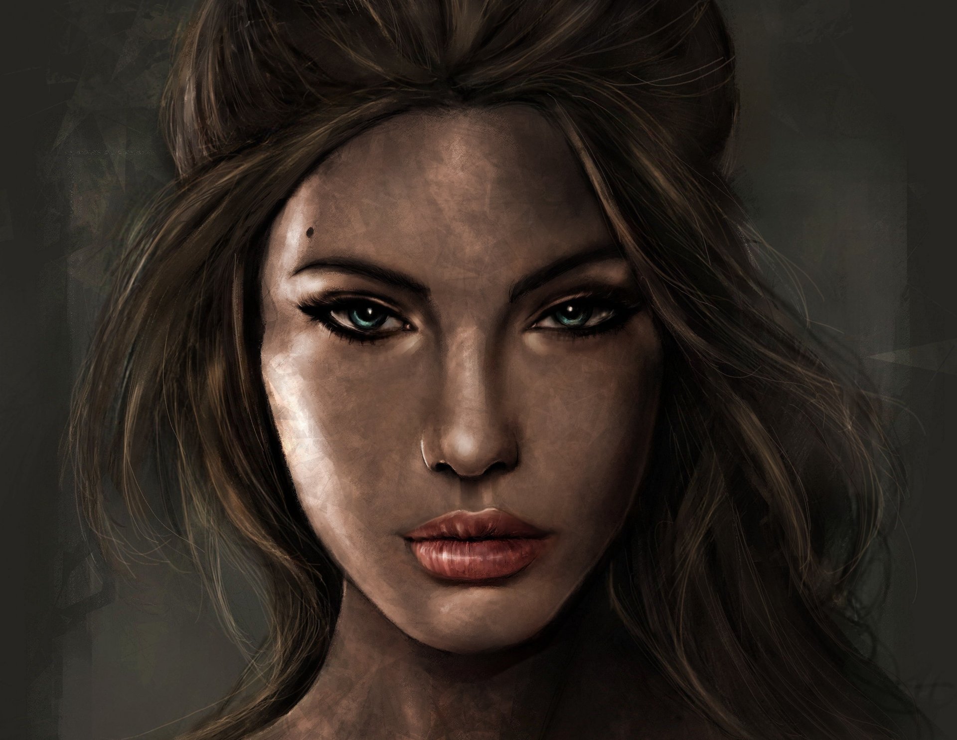 лара крофт tomb raider арт девушка портрет лицо взгляд волосы