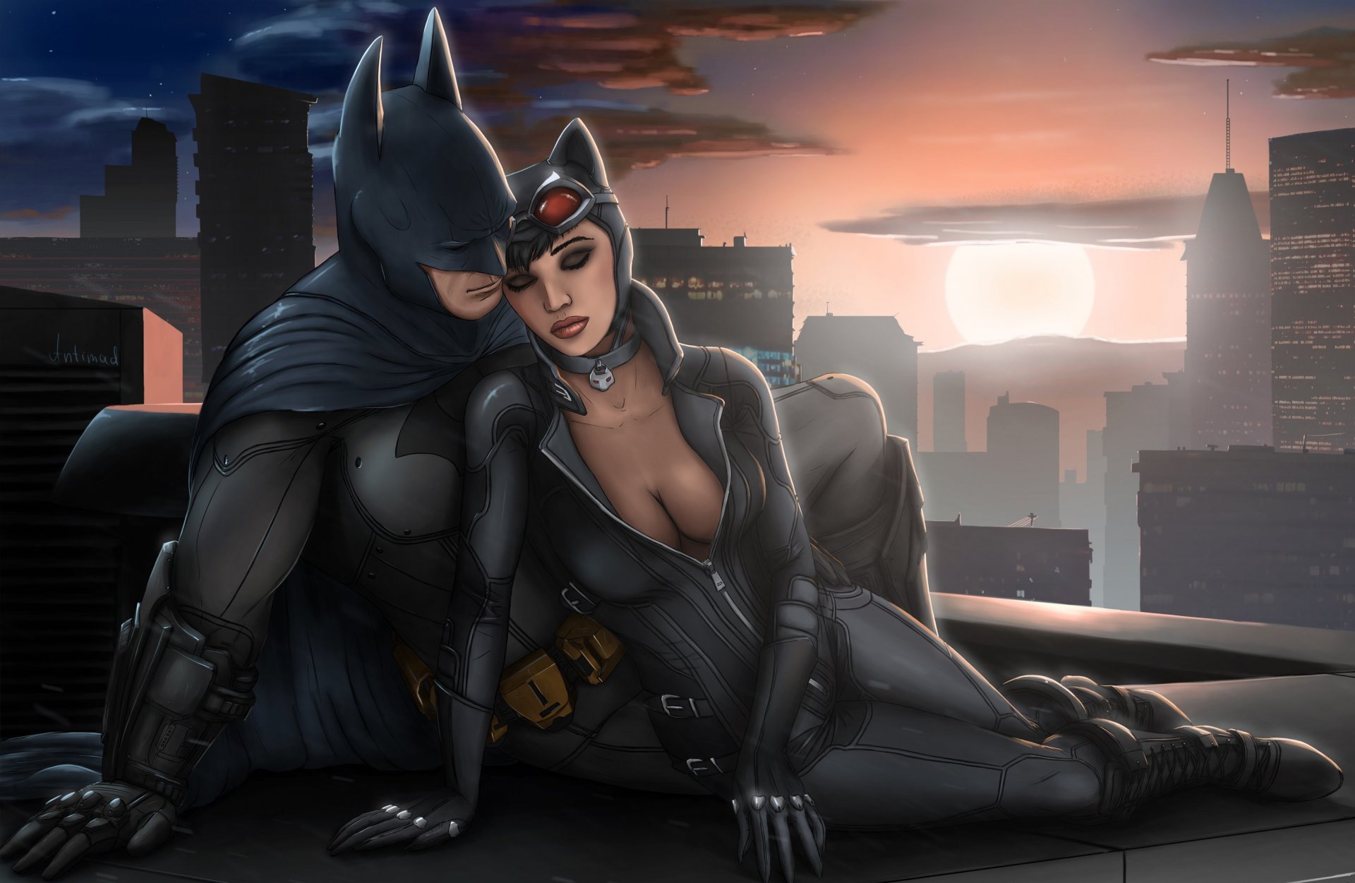 Бэтмен х женщина кошка - обои.