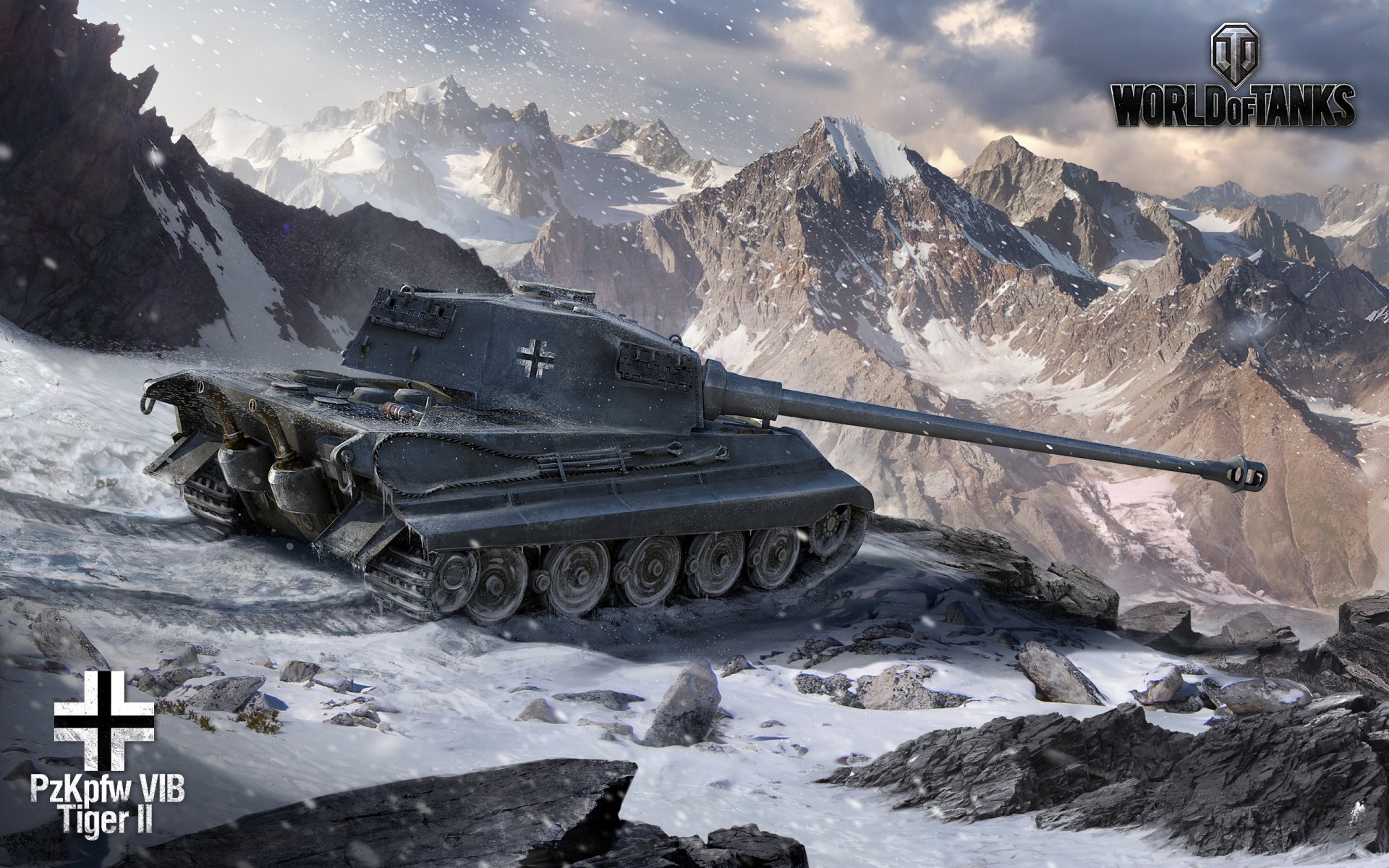 wot мир танков танки танк арт германия тигр 2 горы зима снег