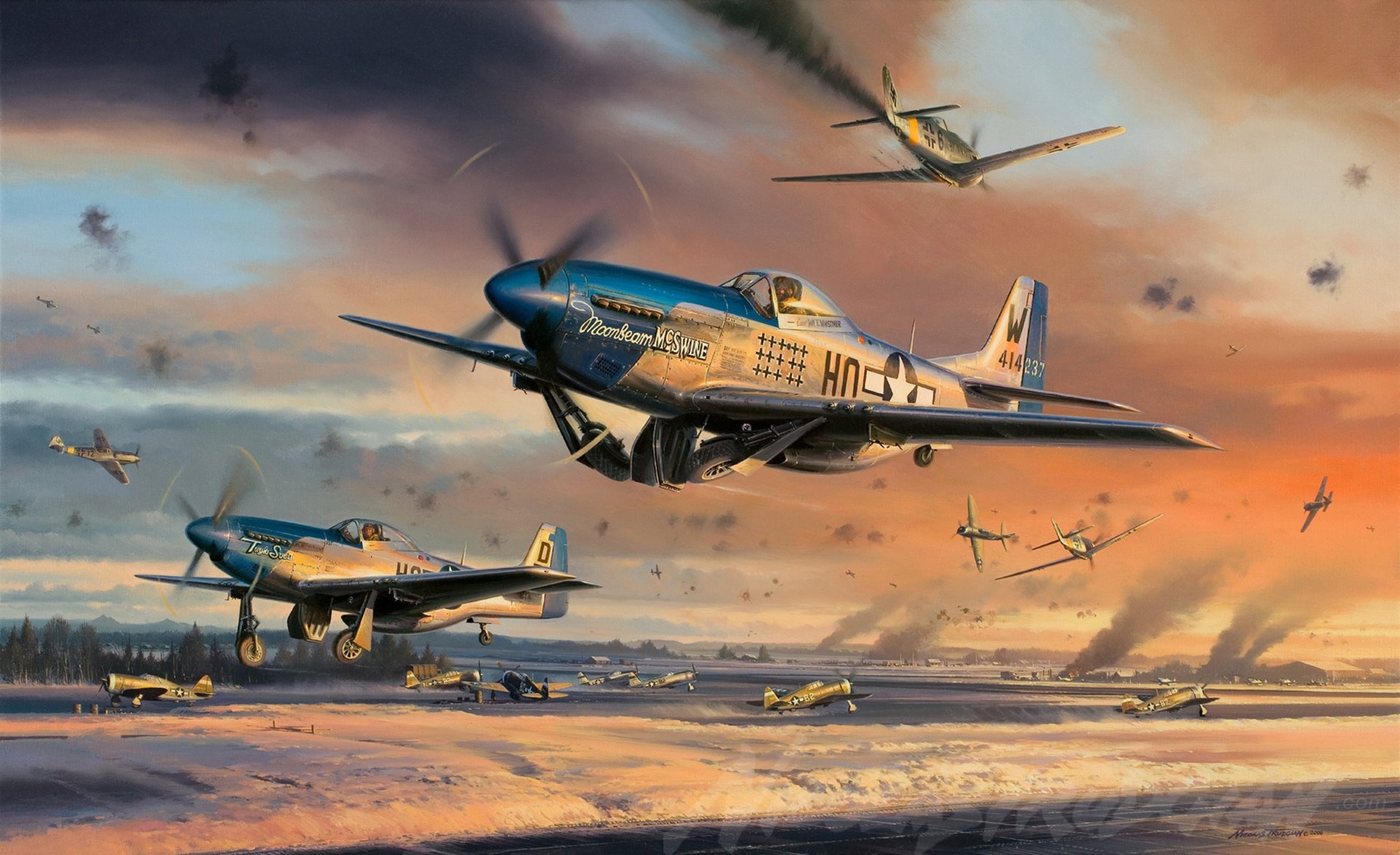p 51 mustang brought victory to allies in europe during world war ii Four us army air forces p-51 mustang fighter airplanes in formation over the italian countryside during world war ii hulton archive/getty images. p 51 mustang brought victory to allies in europe during world war ii Four us army air forces p-51 mustang fighter airplanes in formation over the italian countryside during world war ii hulton archive/getty images.