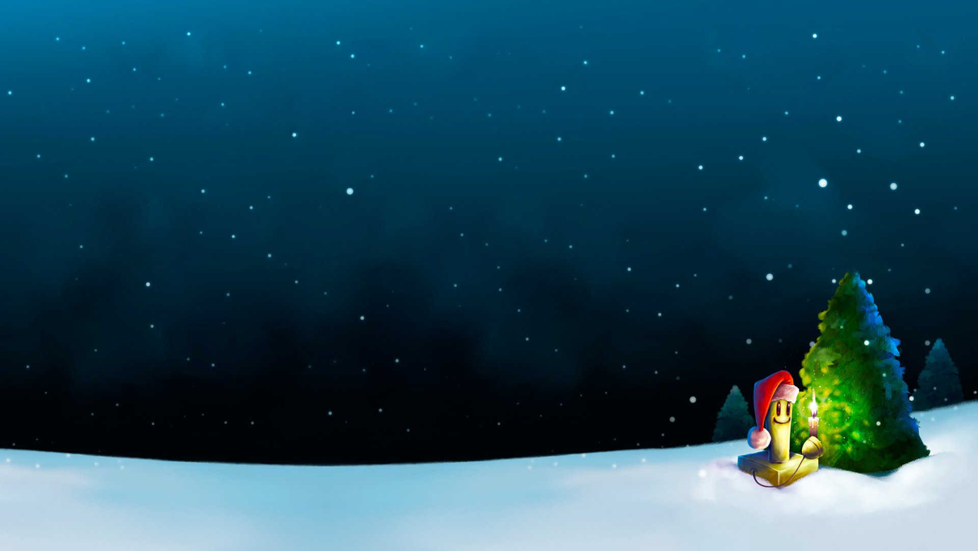 снеговик под звездным небом без смс