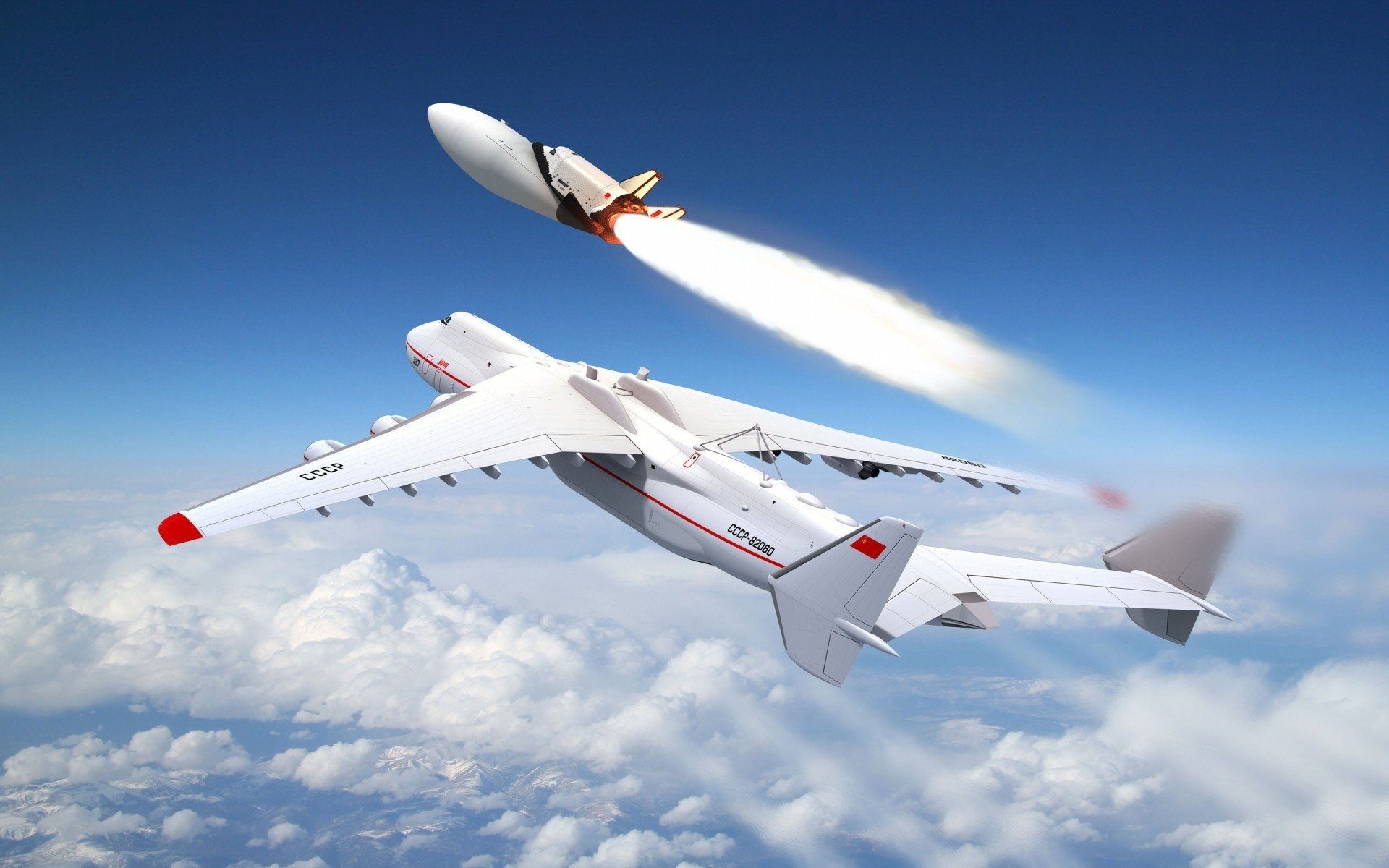 ссср антонов ан- 225 трансфер буран самолет антонов ан-225 буран небо облака