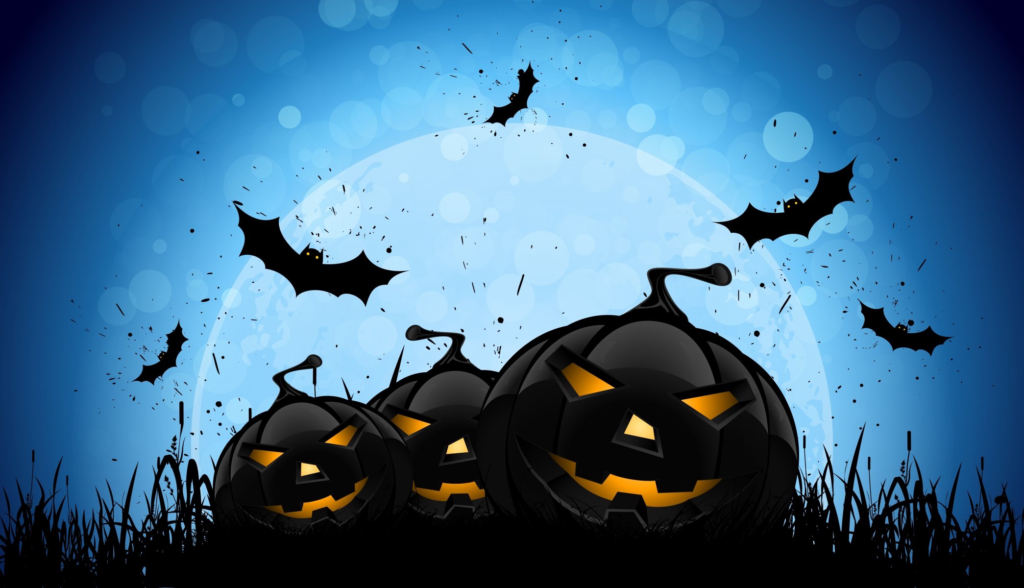 хэллоуин жутко страшно ужас злые тыквы летучие мыши полная луна полночь зло тыквы летучих мышей