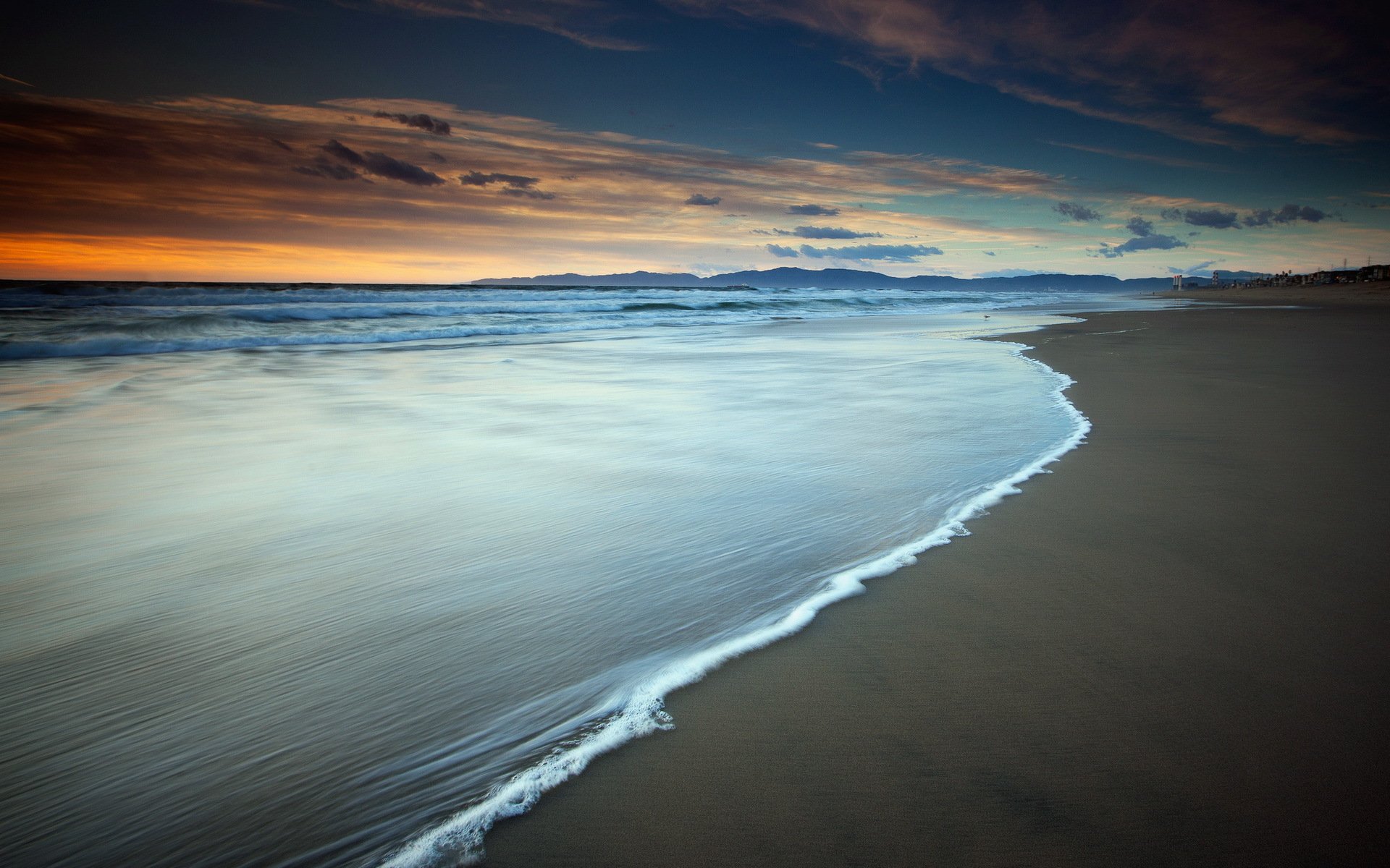 закат берег море волны sunset shore sea wave бесплатно
