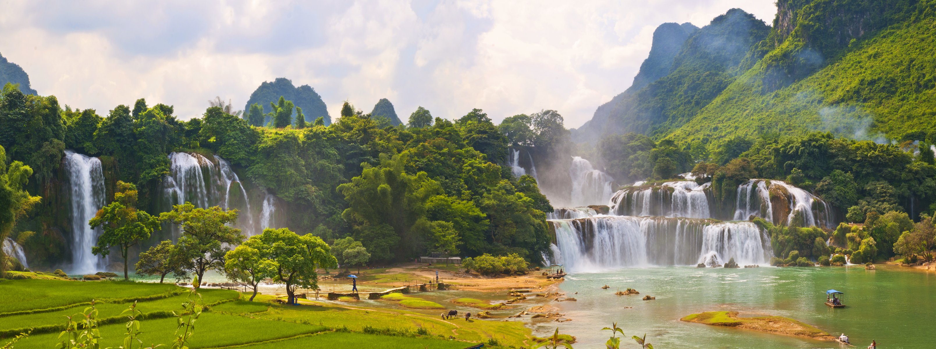пан gioc водопад вьетнам лао кай аейзаж водопады человек